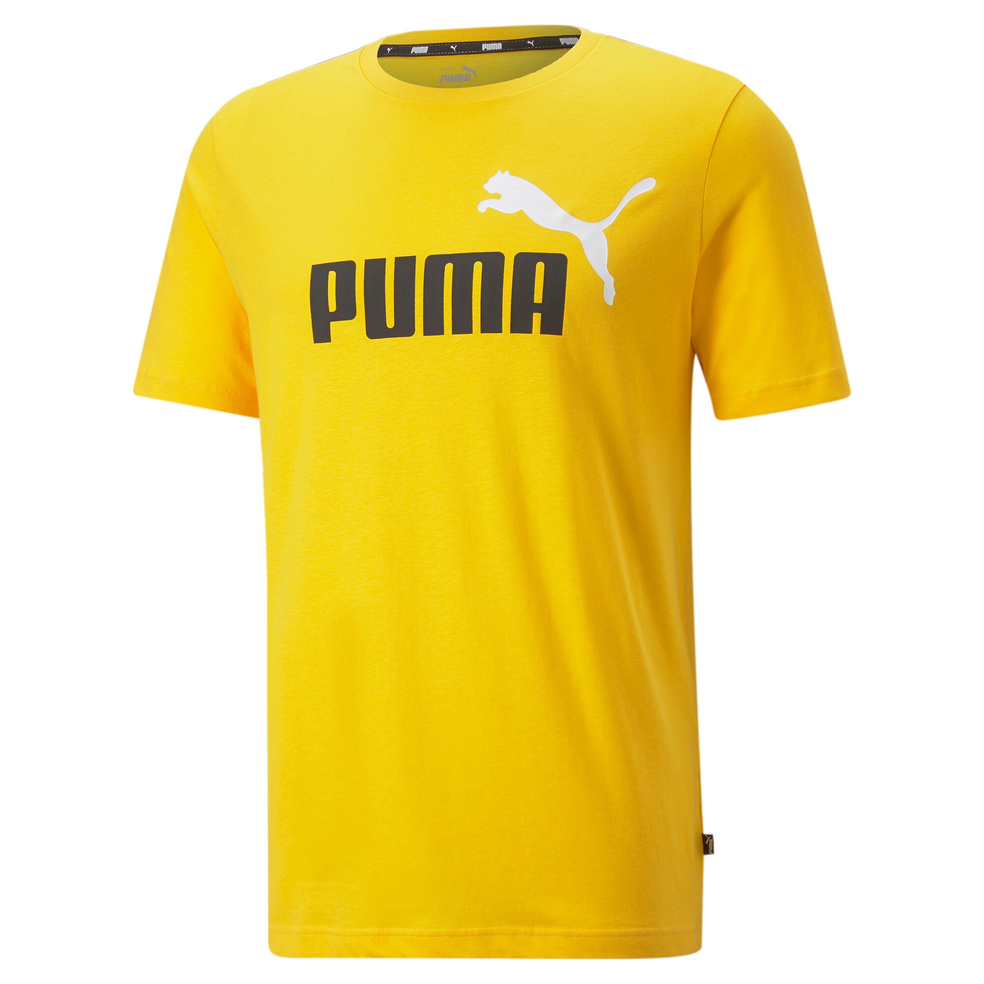 Puma essentials+ 2 colour logo tee men in orange - Front View