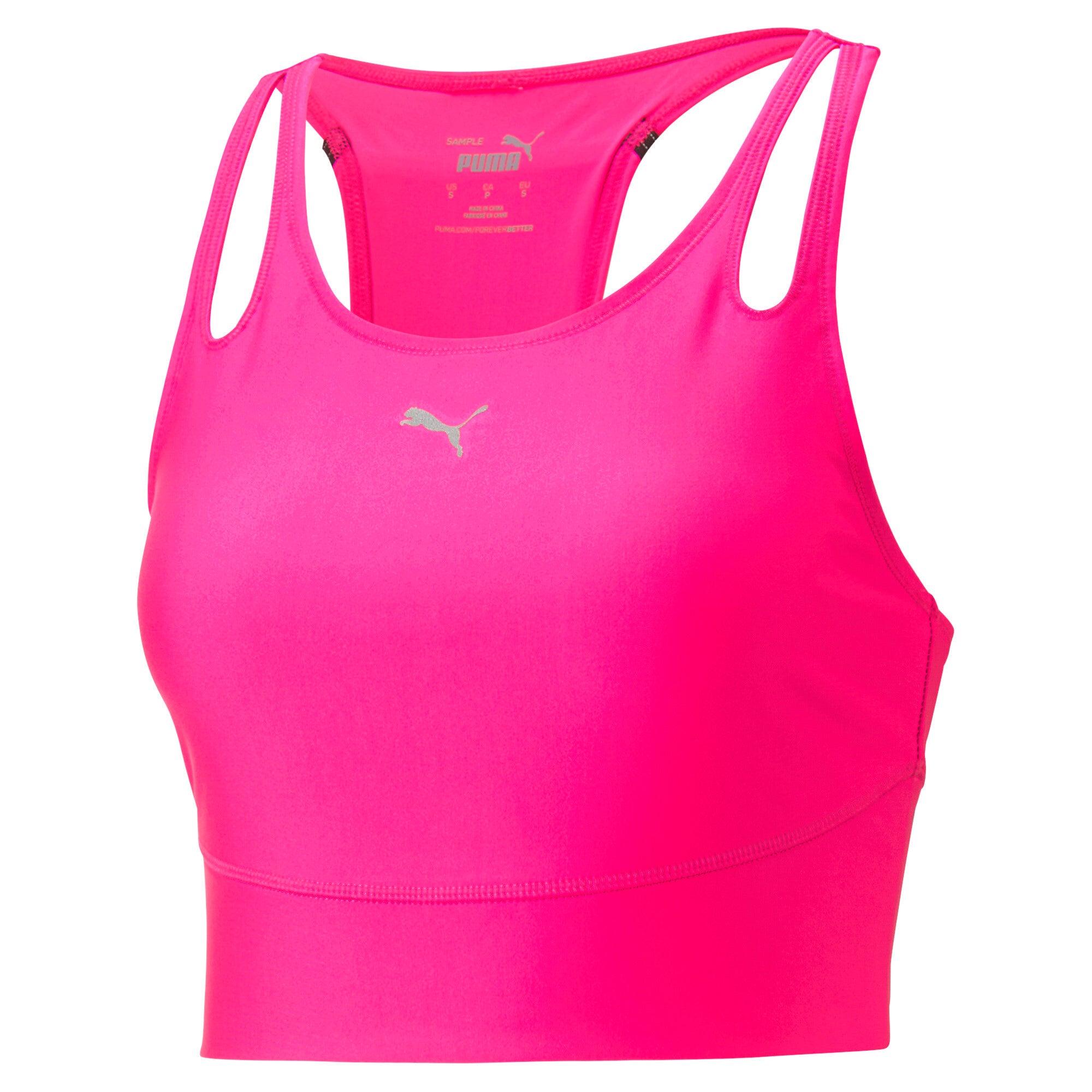 Puma run ultraform cropped running tank top women in pink - Front View