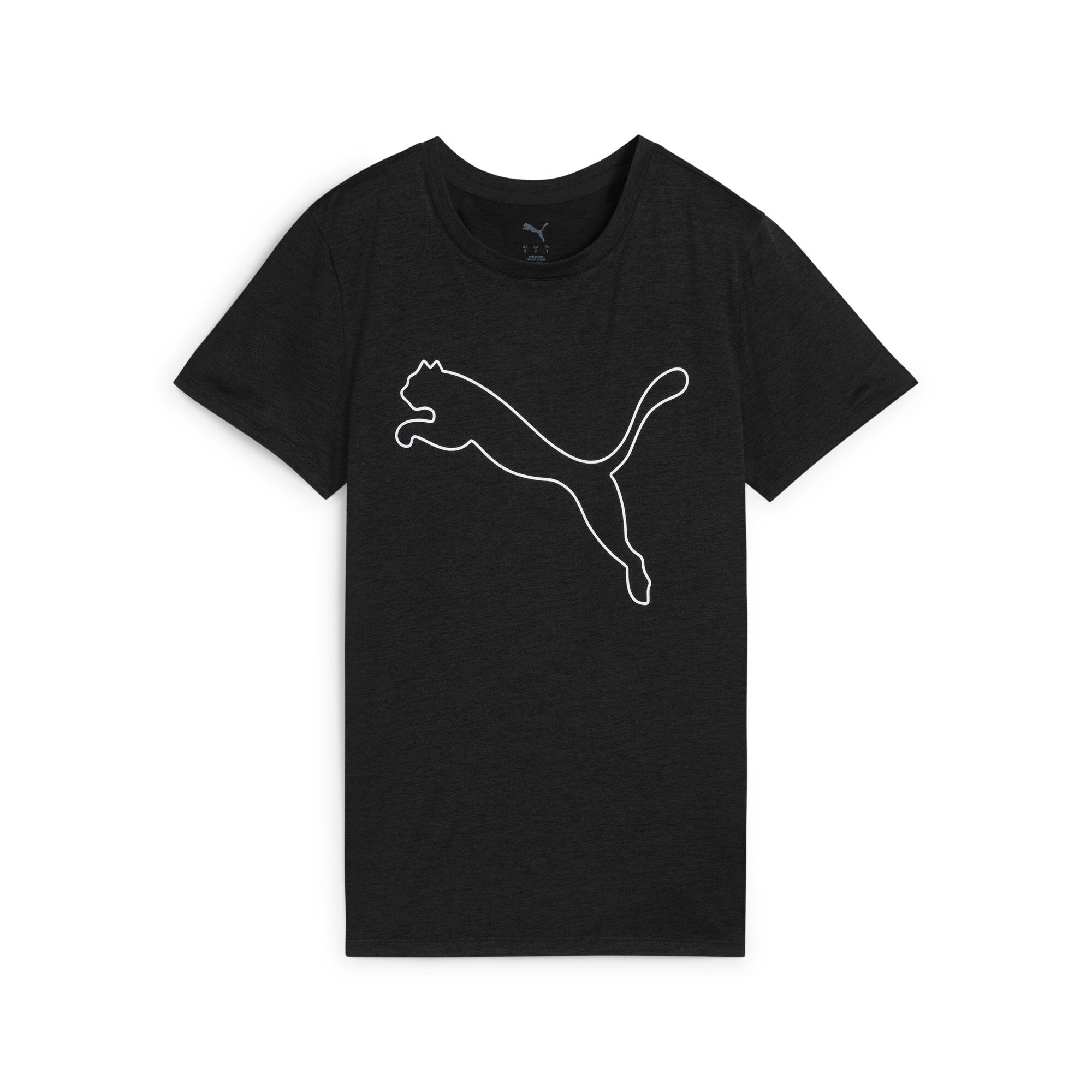 Puma tad essentials heather logo tee in black heather - Front View