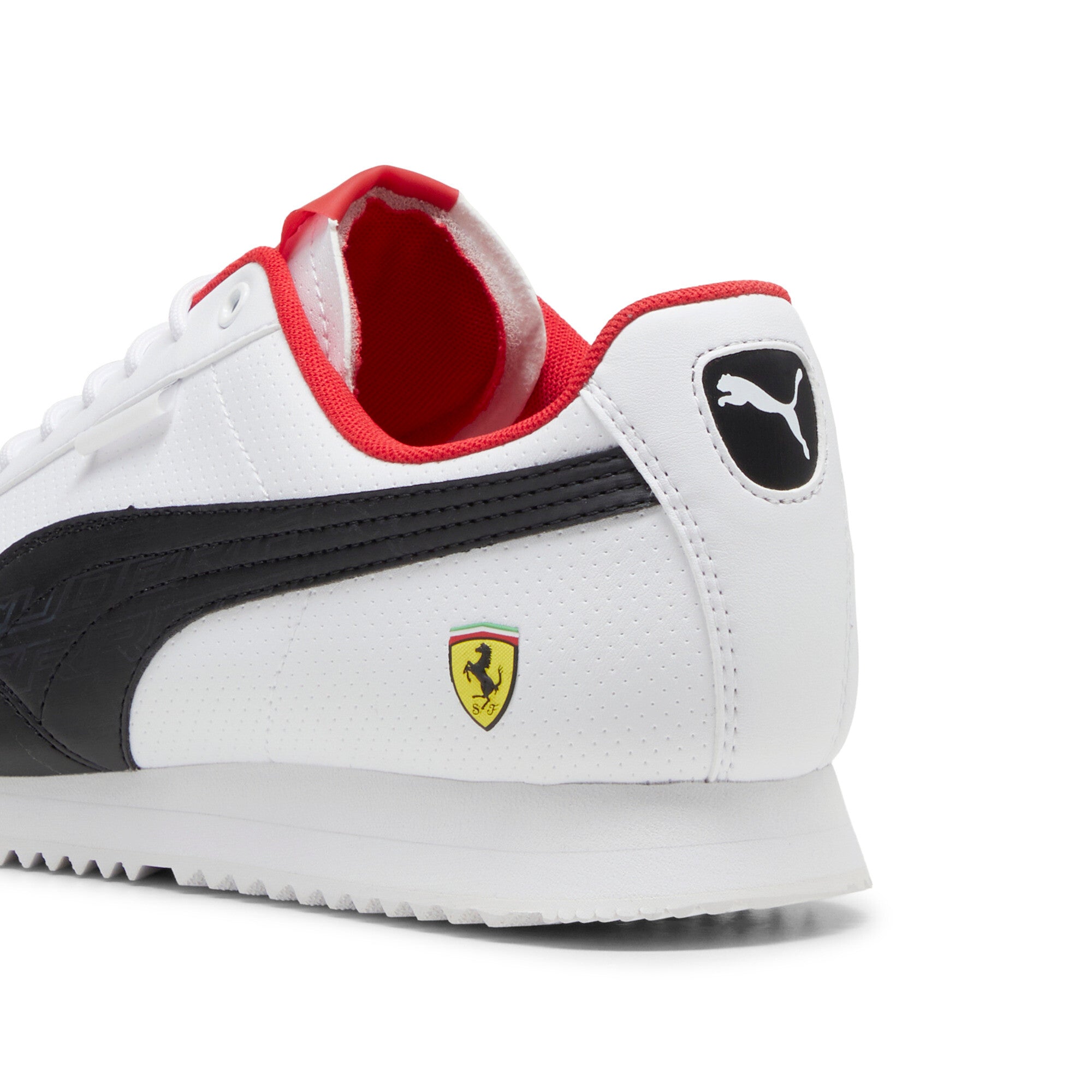 Puma scuderia Ferrari roma via sneakers in white and black - Back View
