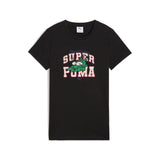 Puma super puma graphics tee in black - Front View