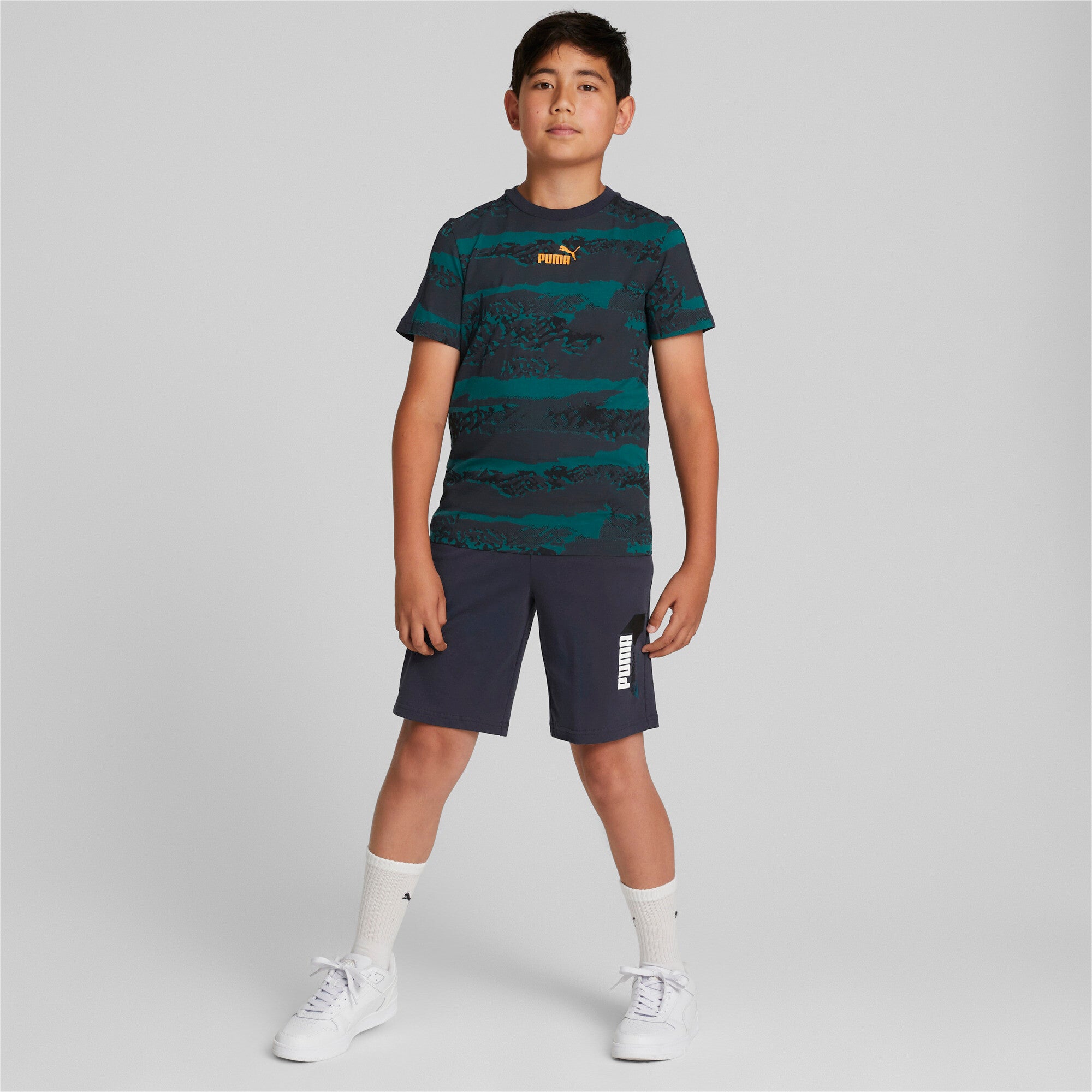 Puma alpha shorts in blue - Model Shot 02