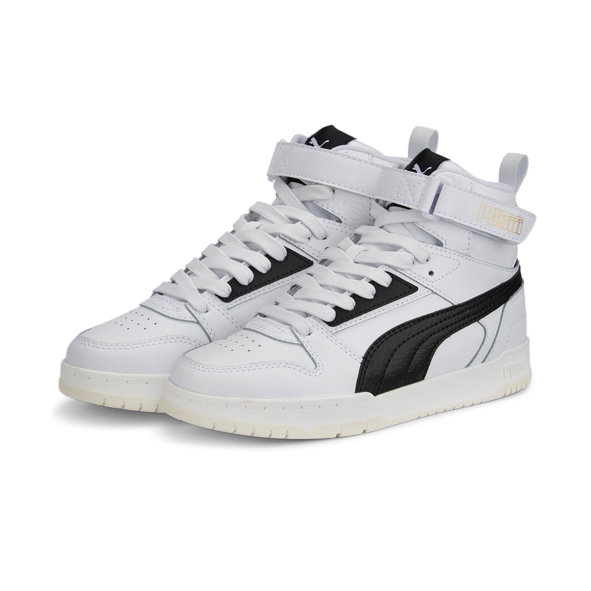 Puma rebound game sneakers youth in white - Front View