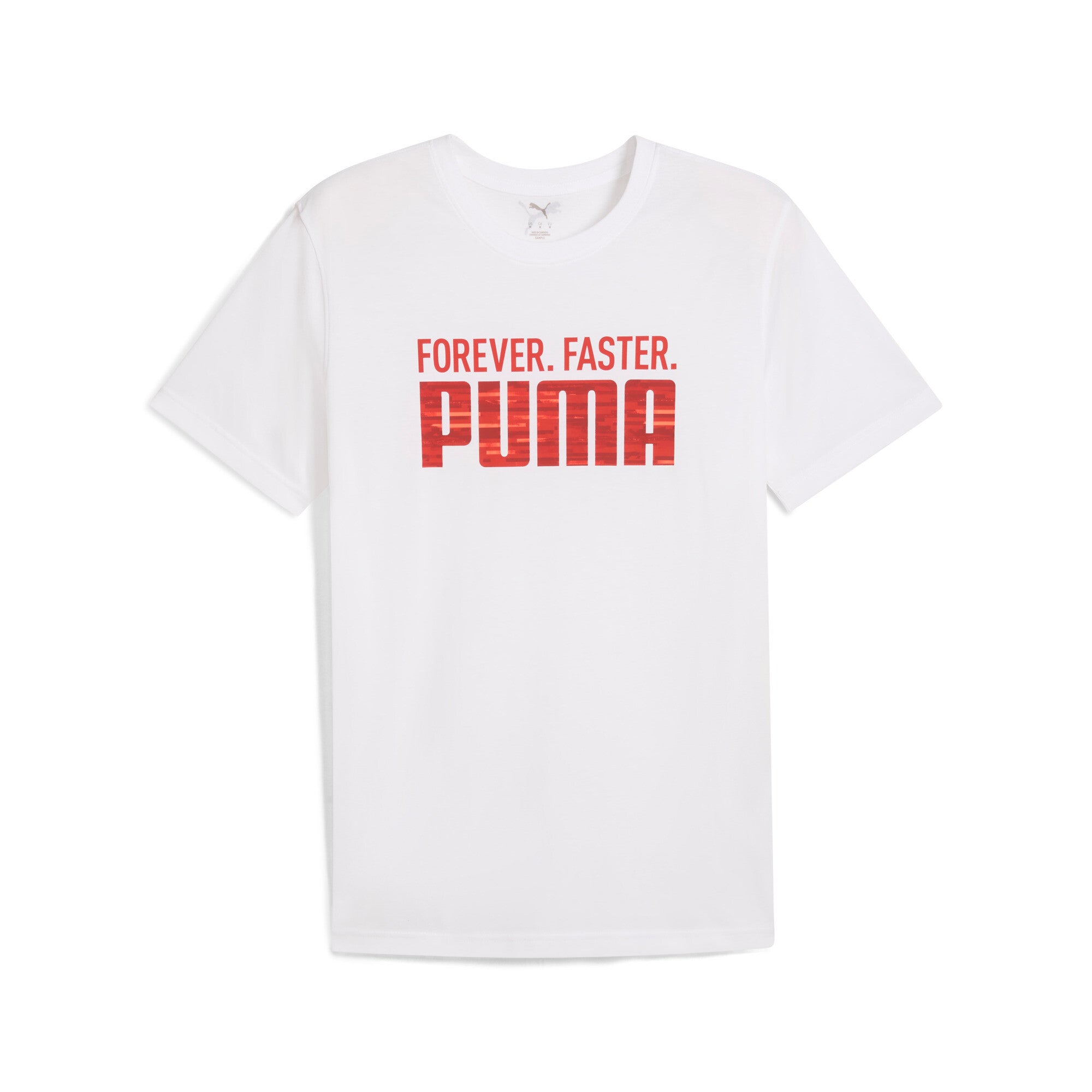 Puma graphics train "forever. faster." tee in white - Front View