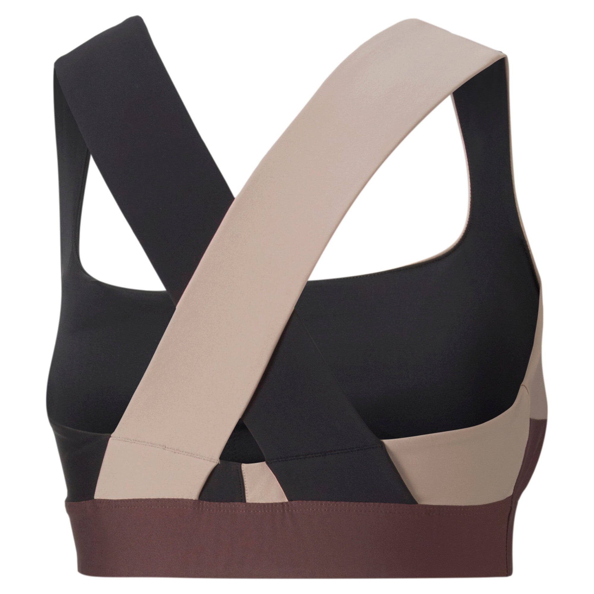 Puma mid impact safari glam training bra women in black - Back View