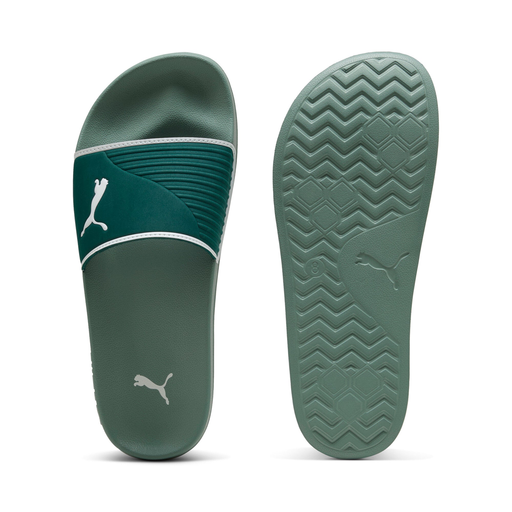 Puma leadcat 2.0 shower sandals in shower dark myrtle and warm whit - Side View 01