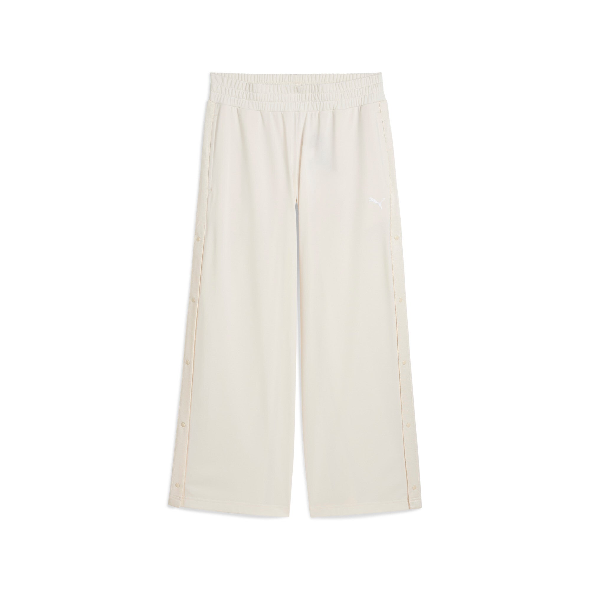 Puma wardrobe essentials low rise popper pants in white - Front View