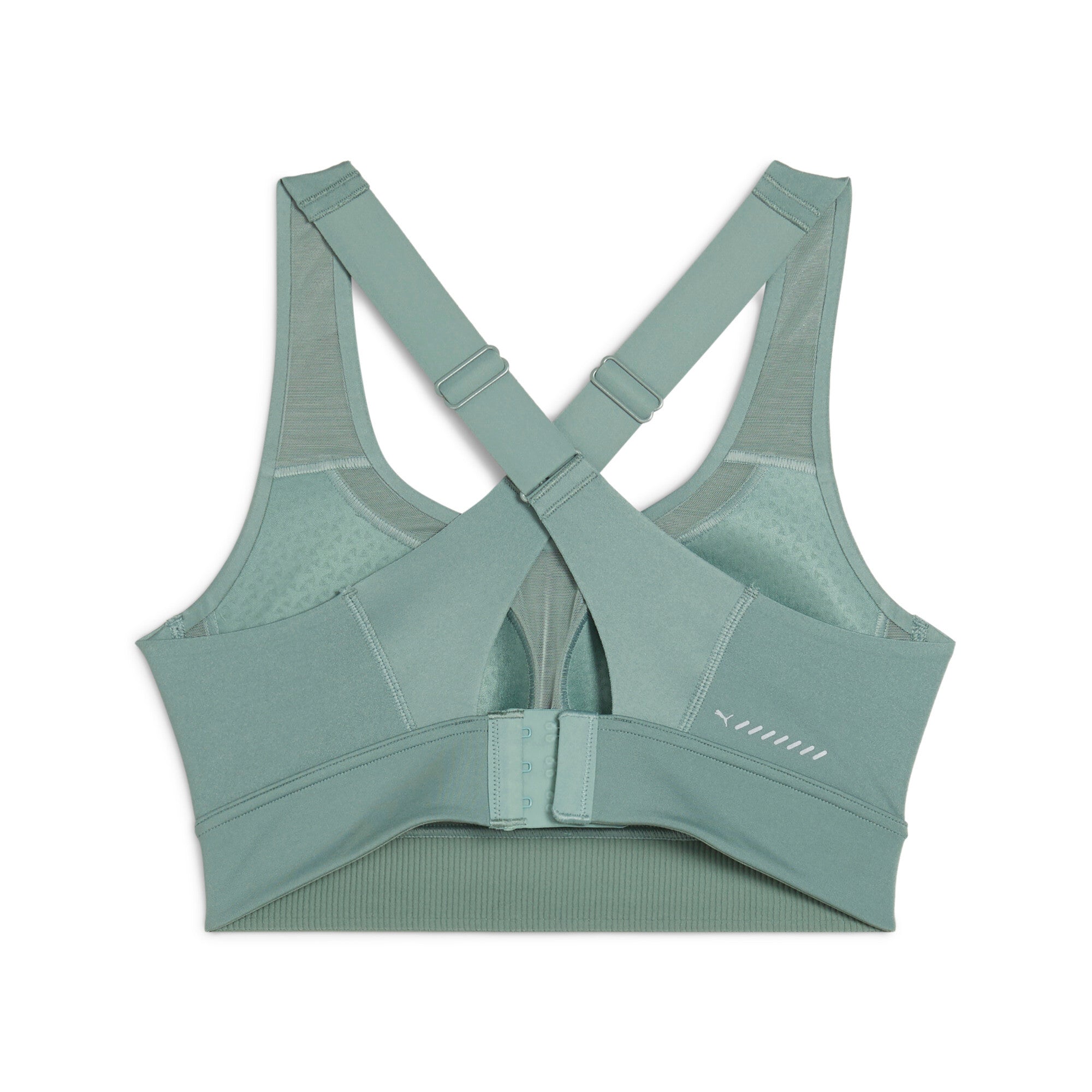 Puma pwrbreathe run bra in green moon - Back View
