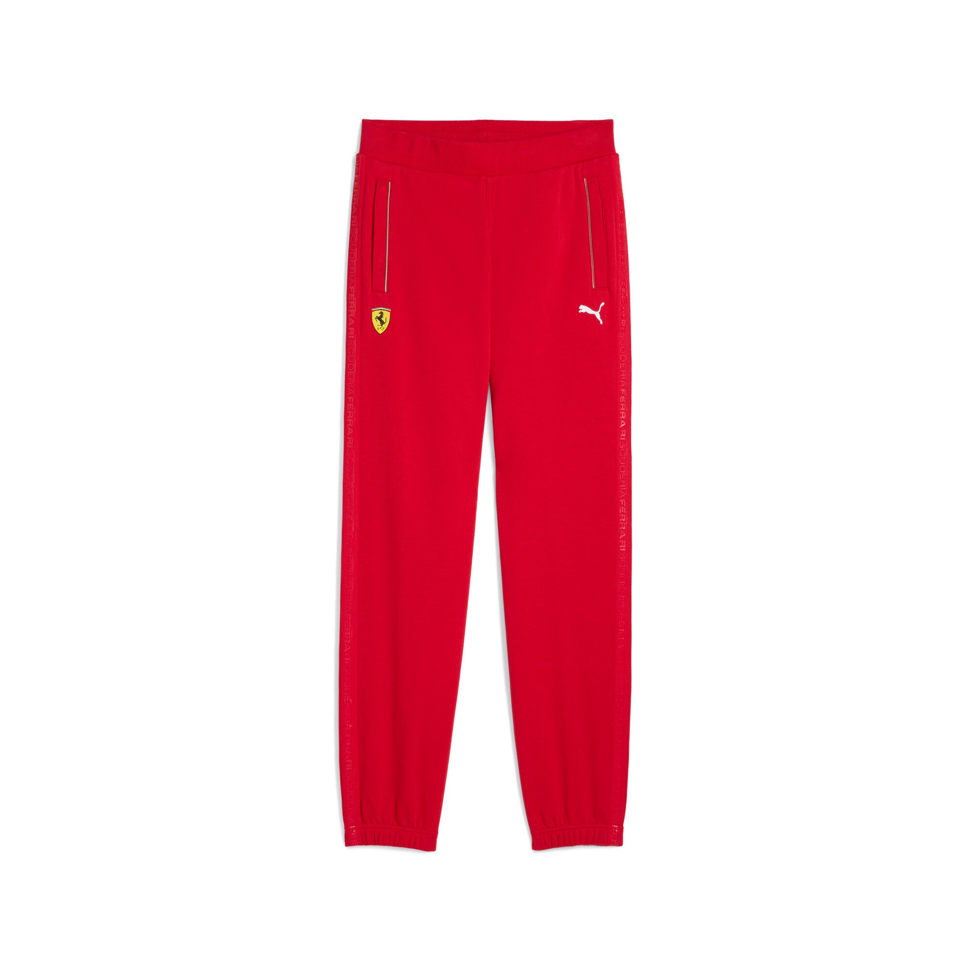 Puma scuderia Ferrari HP race sweatpants in rosso corsa - Front View