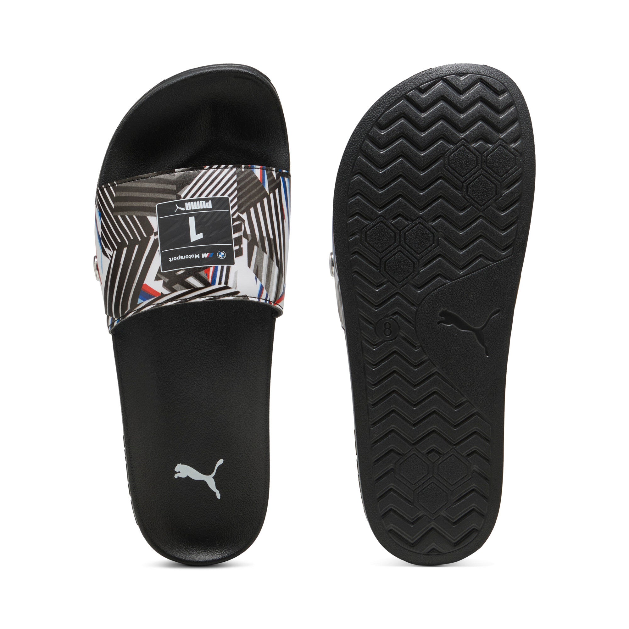 Puma BMW M motorsport leadcat 2.0 graphic slides in black - Side View 01