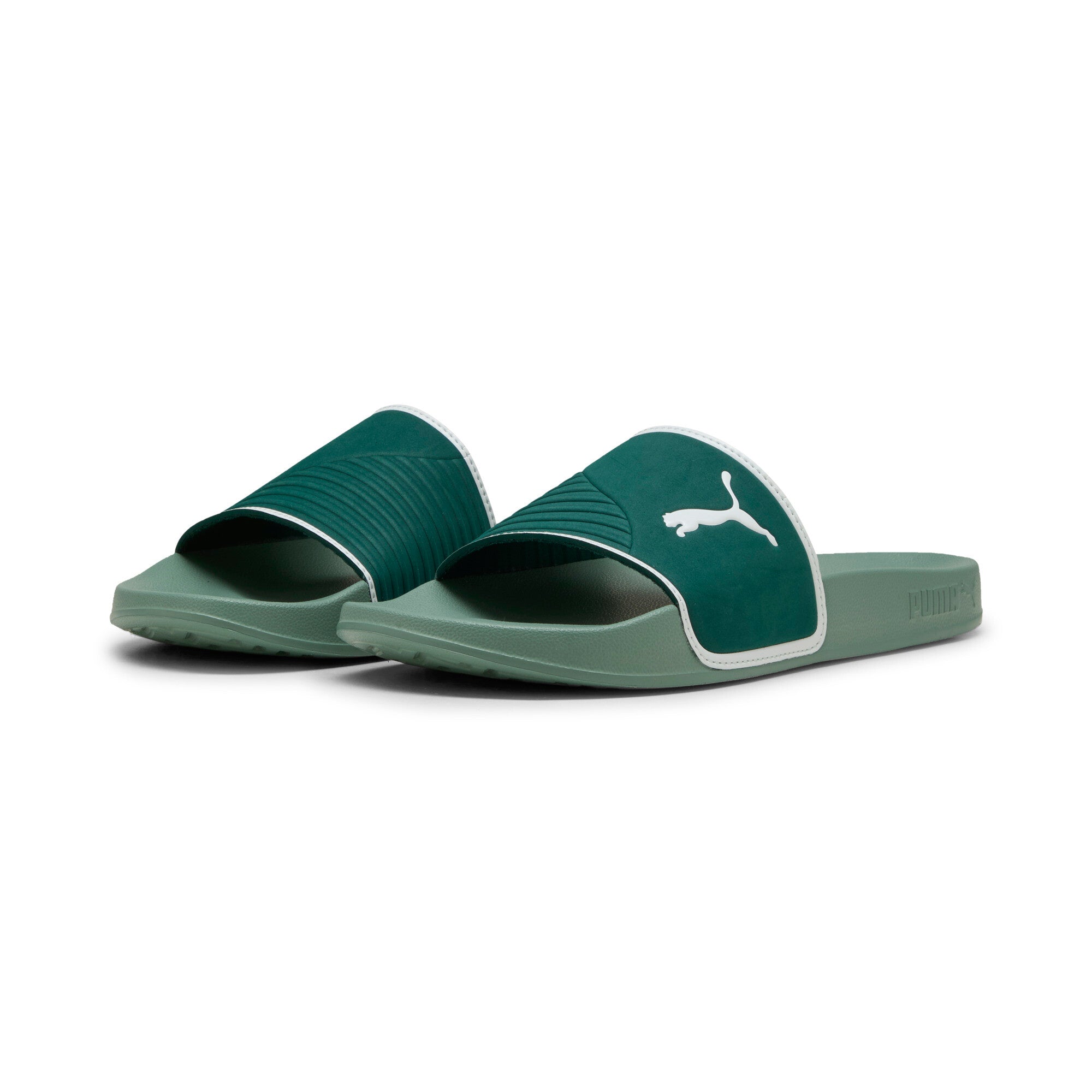 Puma leadcat 2.0 shower sandals in shower dark myrtle and warm whit - Front View