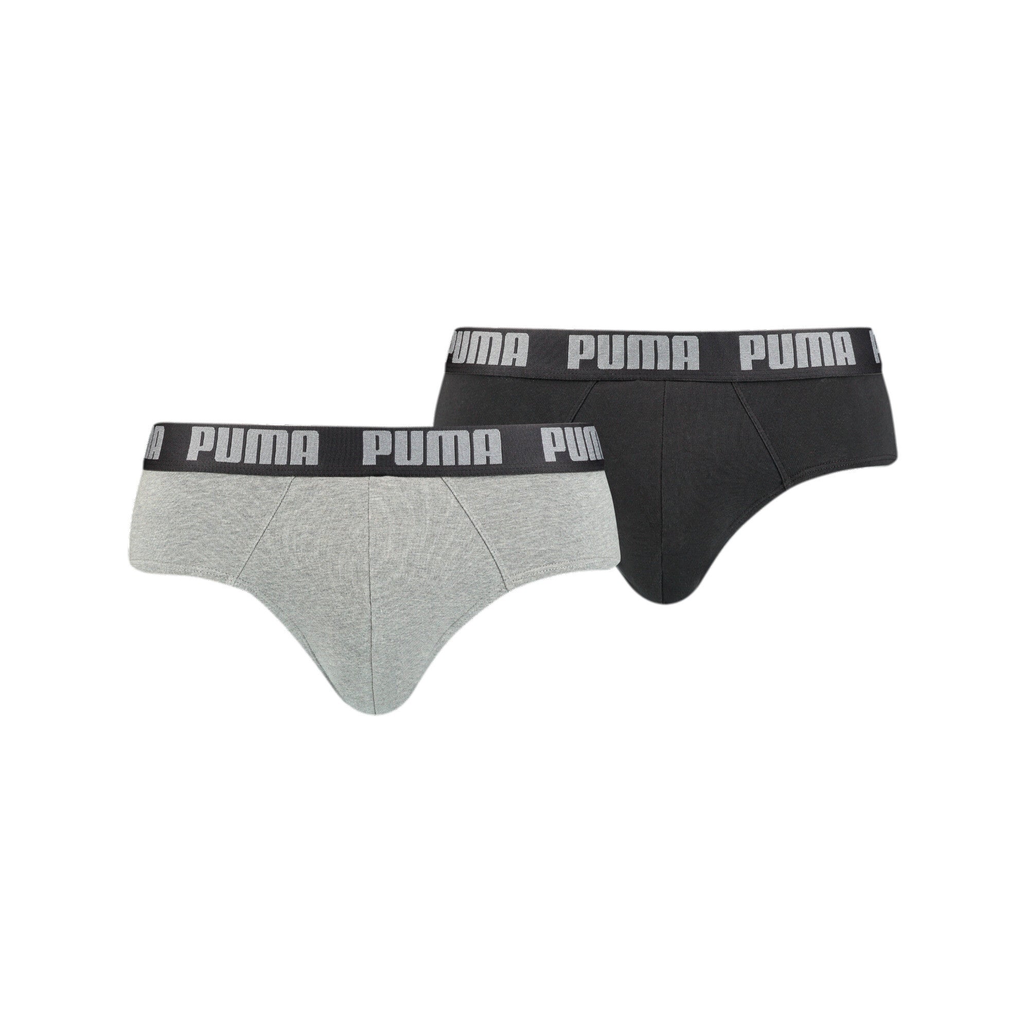 Puma basic men's briefs 2 pack in black - Front View
