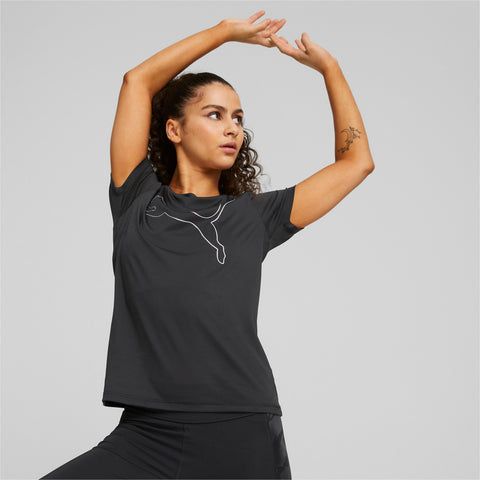 PUMA train favorite jersey cat tee PUMA in black