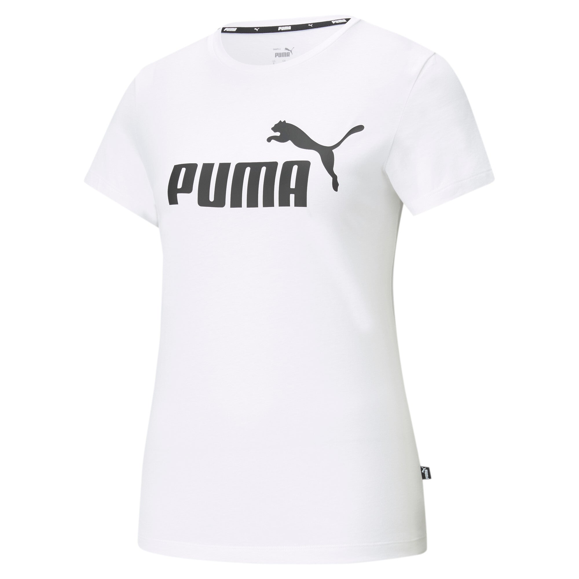 Puma essentials logo tee women in white - Front View