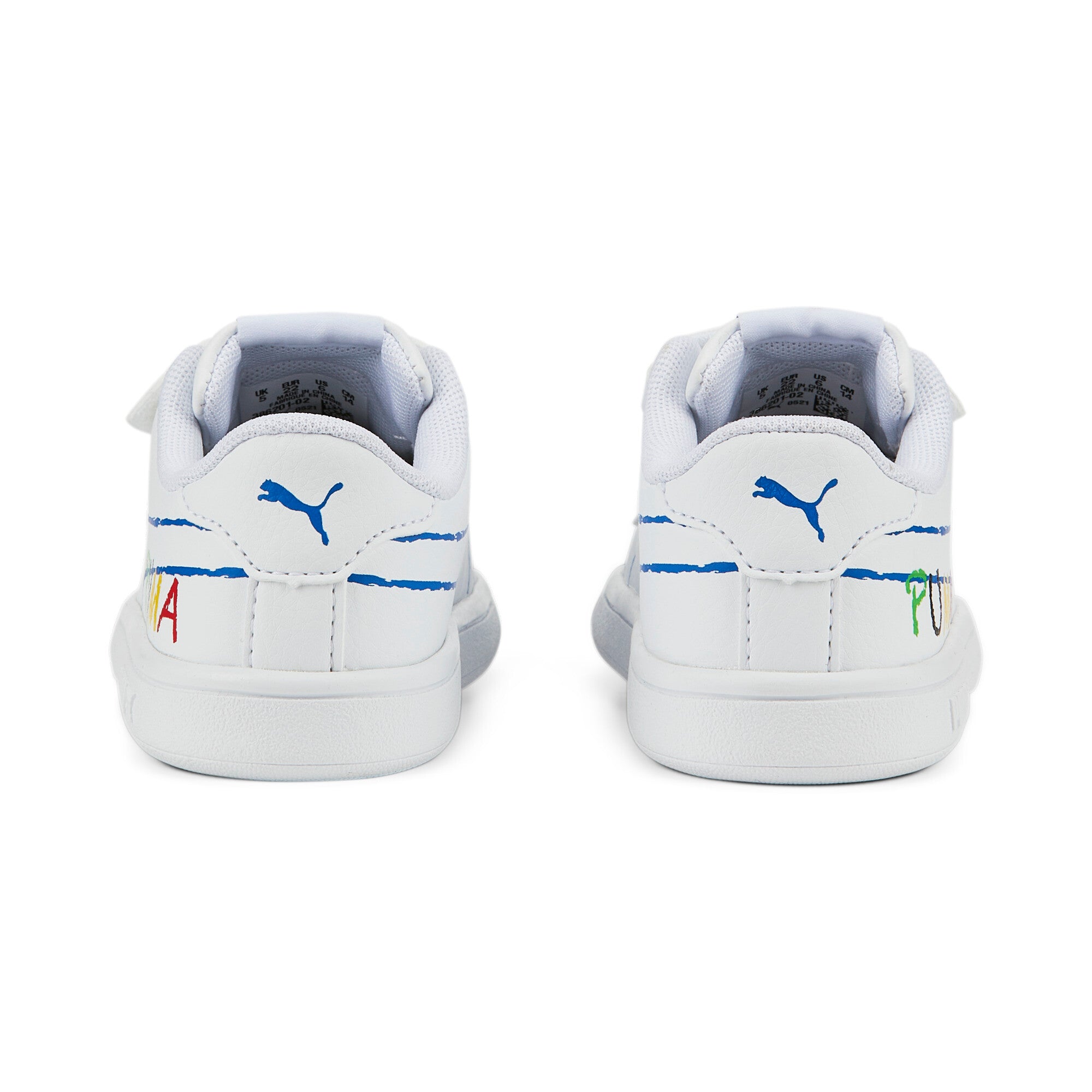 Puma smash v2 home school sneakers babies in white - Back View
