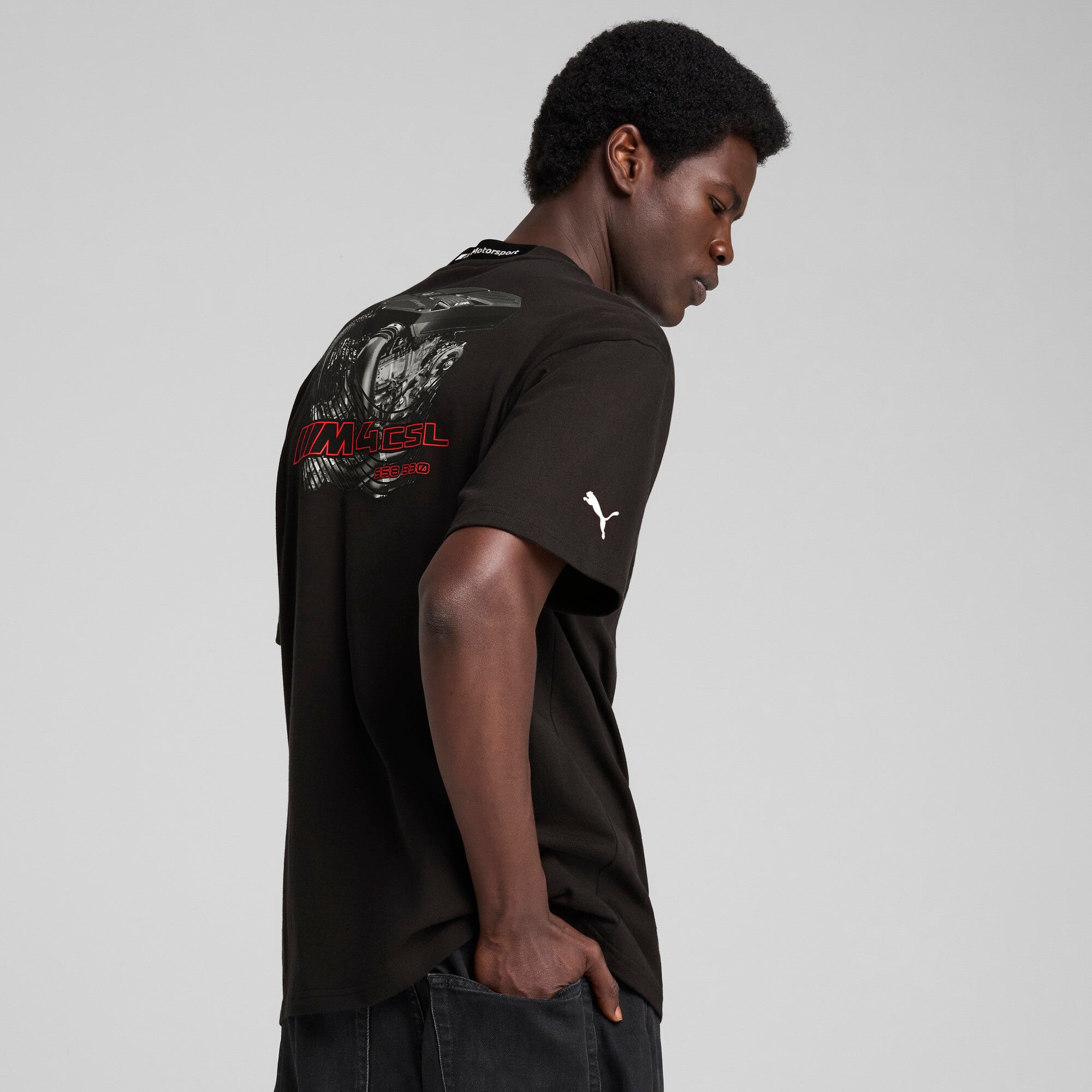 Puma BMW M motorsport lifestyle car graphic tee in black - Model Shot 02