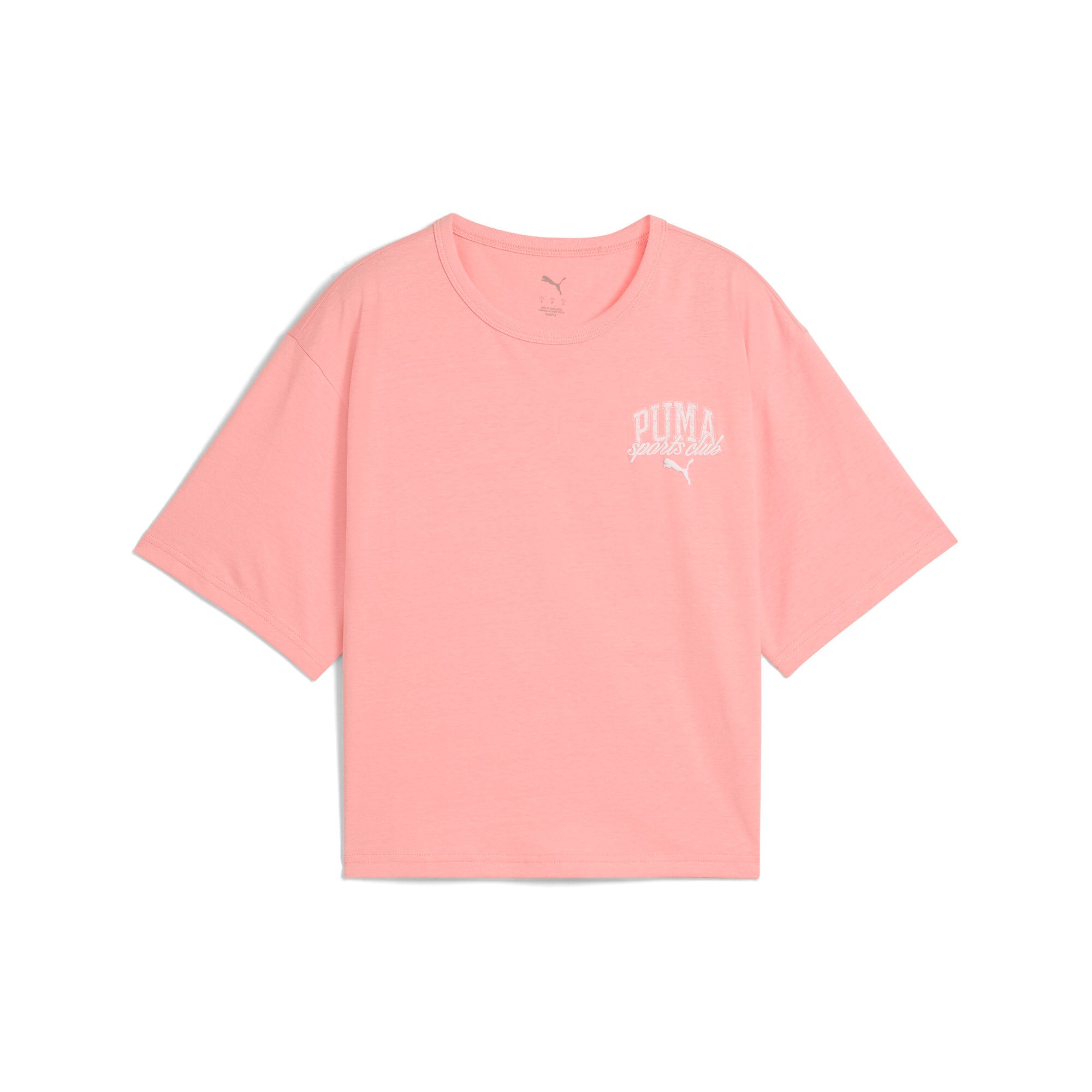 Puma class relaxed crop tee in pink fruit - Front View