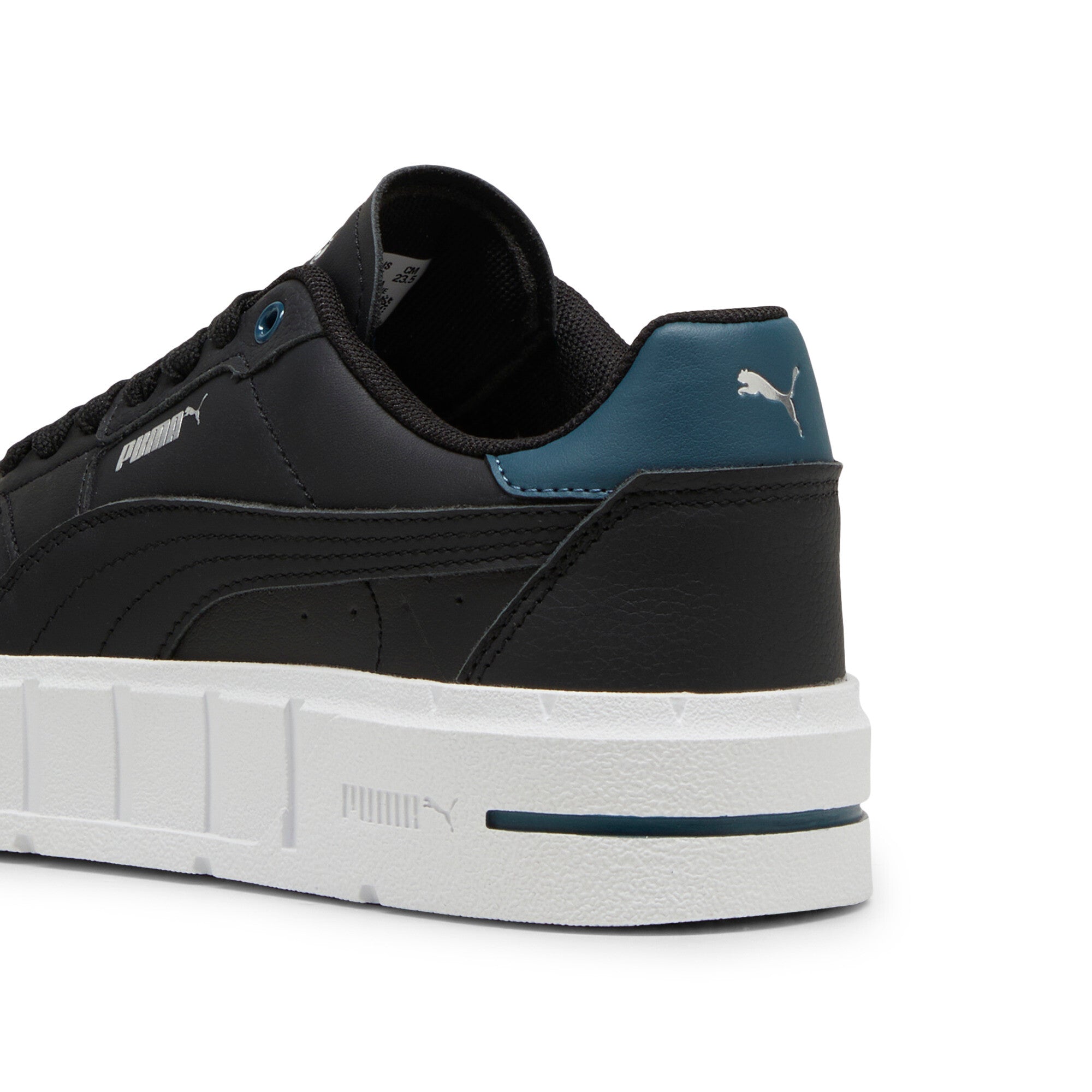 Puma cali court leather sneakers in gray skies and white - Back View