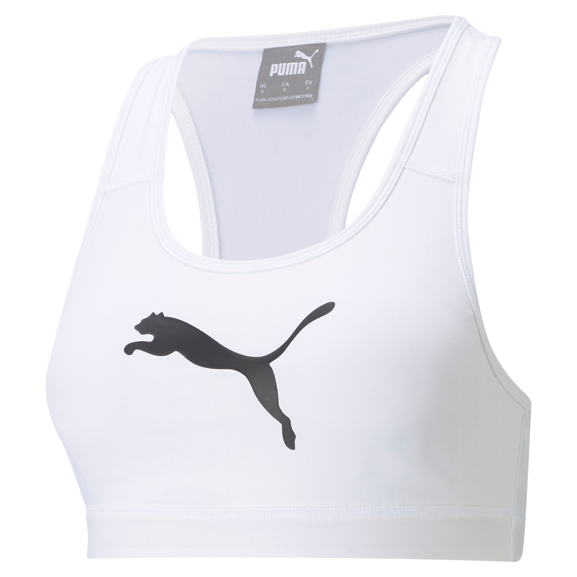 Puma mid impact 4keeps training bra in black - Front View