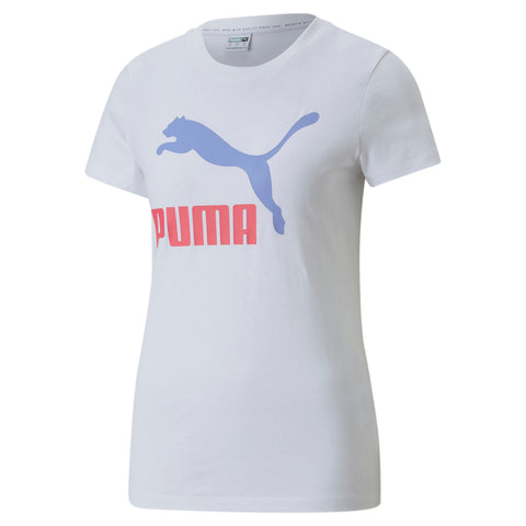 PUMA classics logo women's tee in white