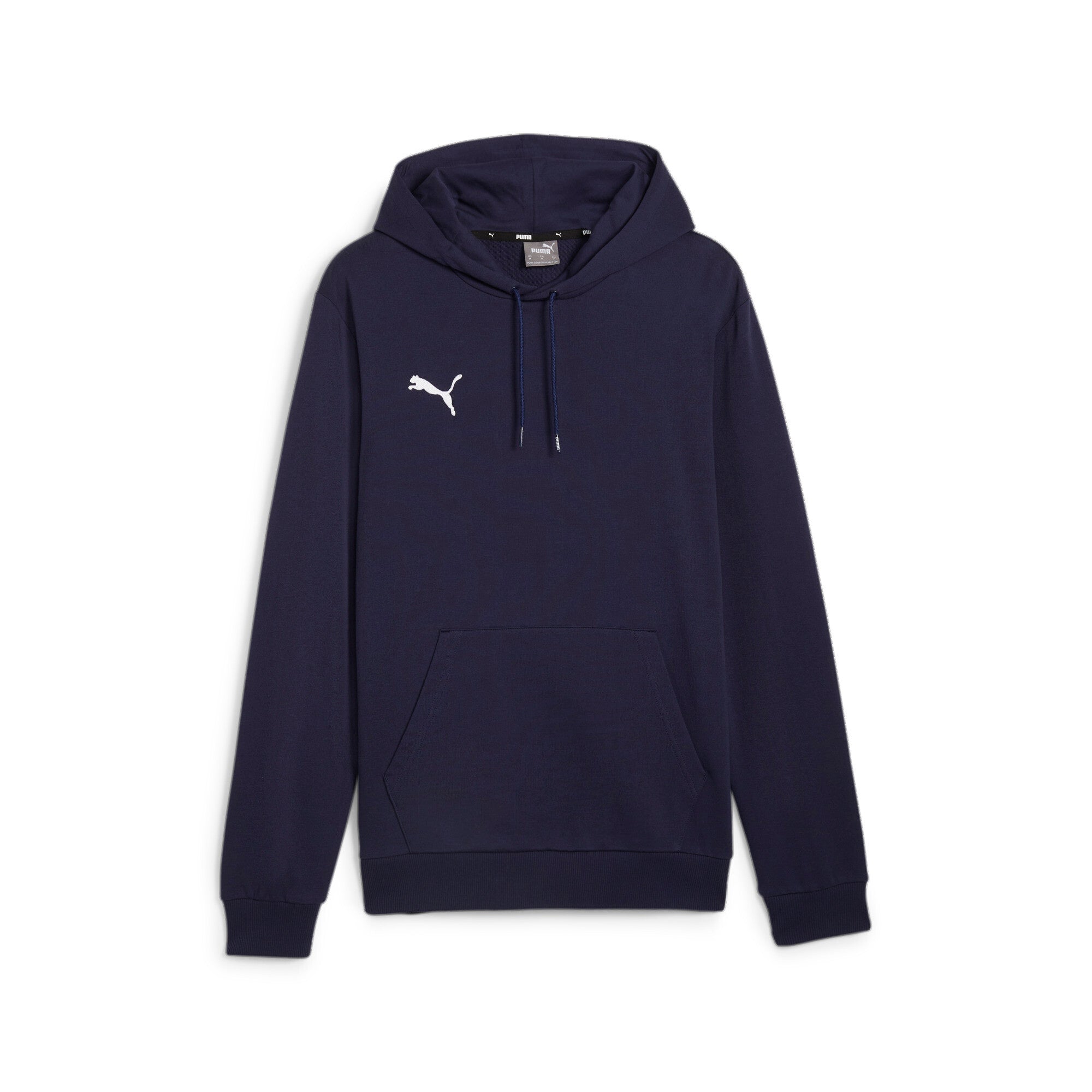 Puma teamGOAL casuals football hoodie in navy and white - Front View