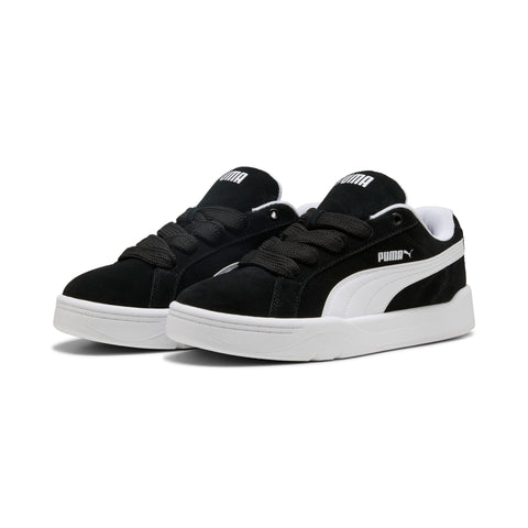 PUMA park lifestyle easy suede sneakers in black and white