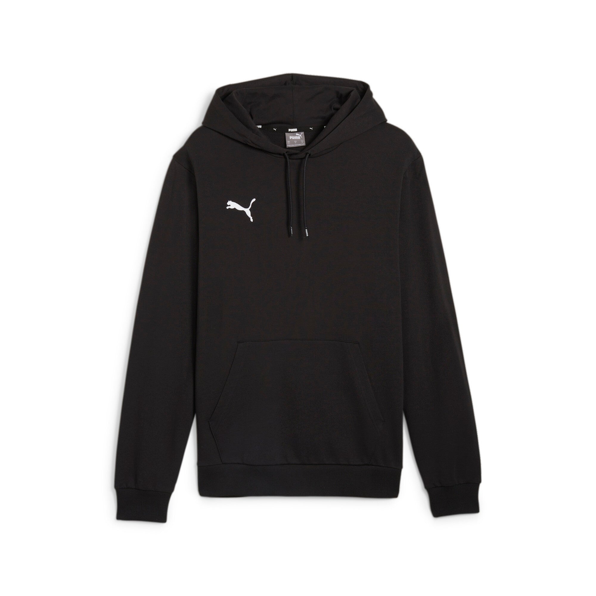 Puma teamGOAL casuals football hoodie in black and white - Front View