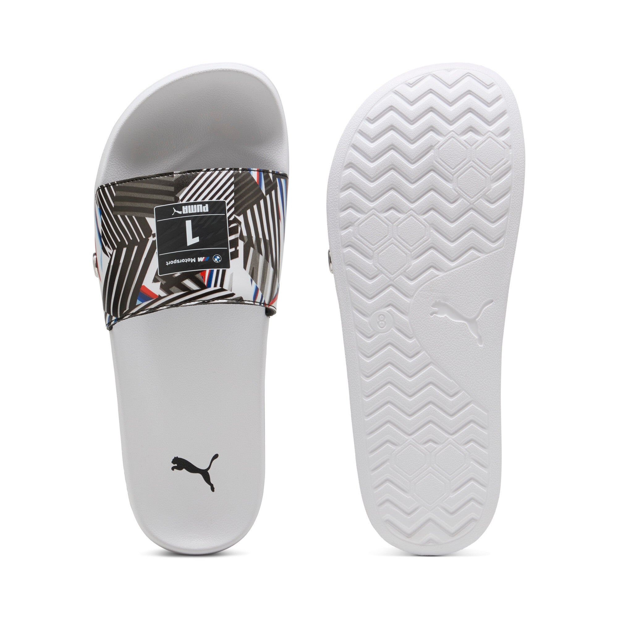 Puma swimming BMW M motorsport leadcat 2.0 graphic slides in black - Side View 01