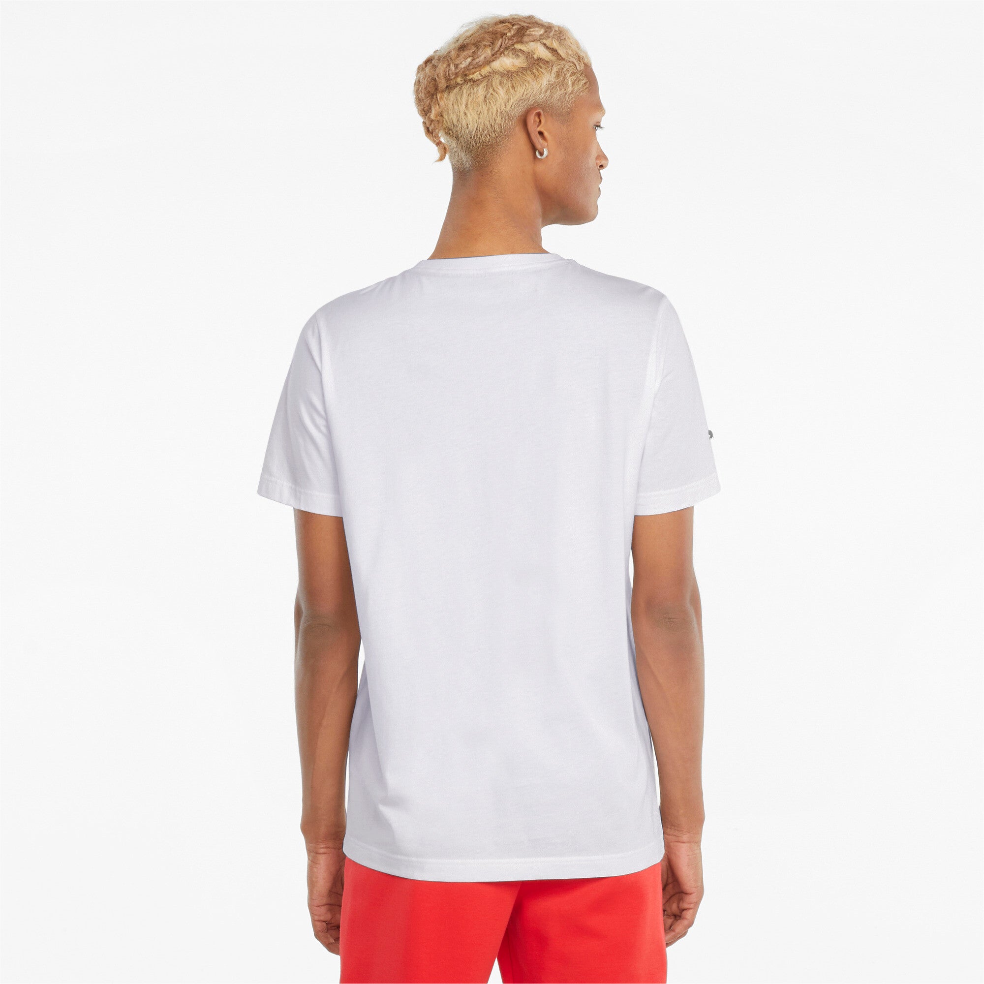 Puma scuderia ferrari race bold colour shield men's tee in white - Model Shot 02