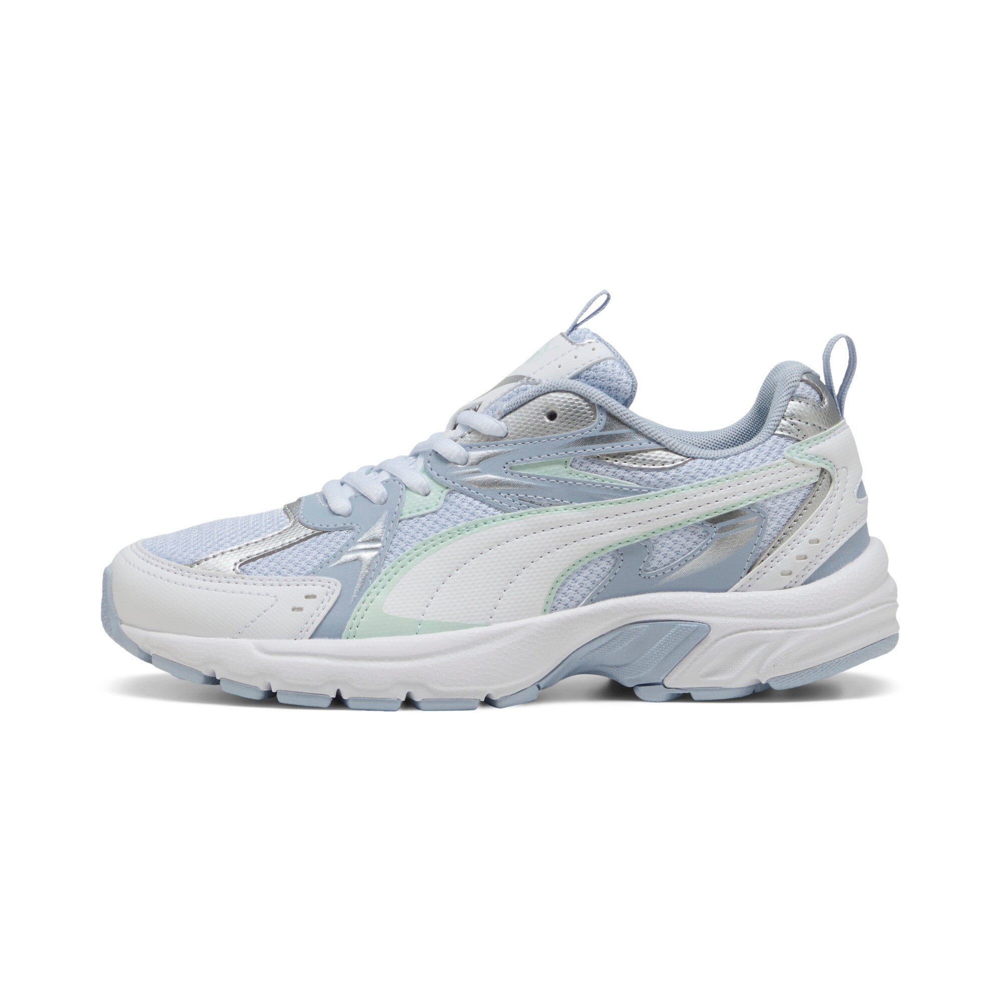 Puma milenio tech sneakers in white and peaceful blue - Side View 01