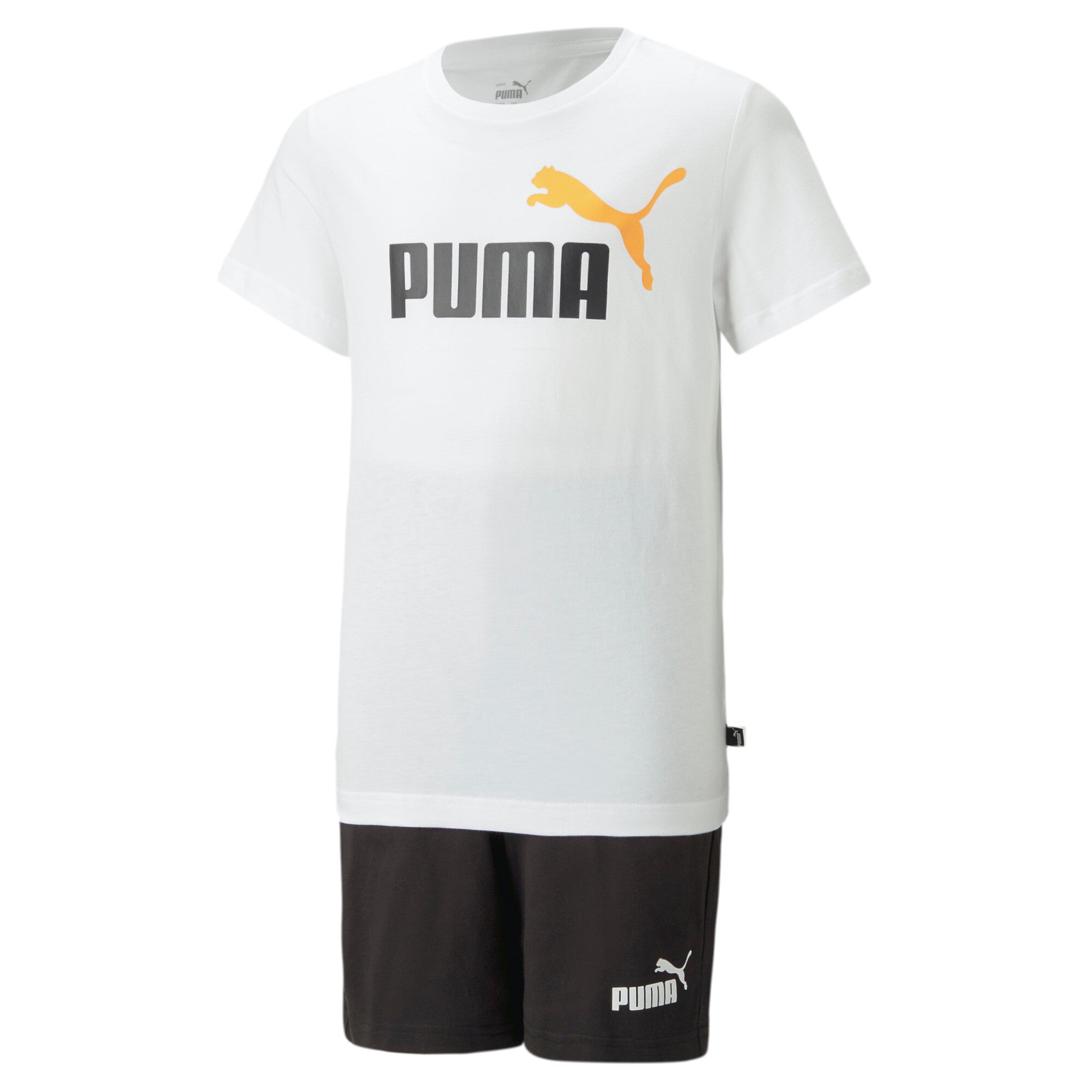 Puma jersey youth shorts set in white - Front View
