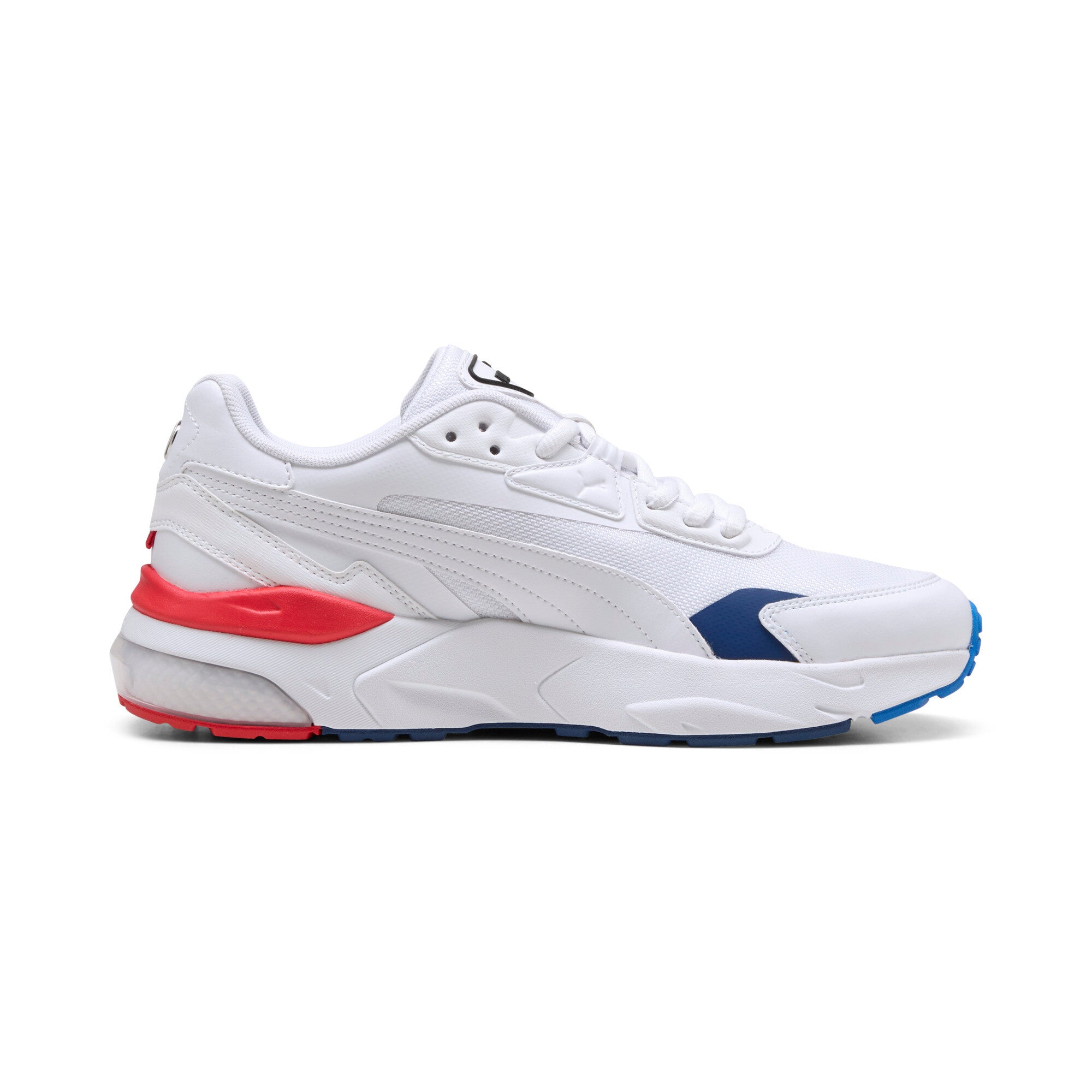 Puma BMW M motorsport vis2k in white and cool cobalt - Side View 03
