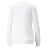 Puma essentials+ metallic logo crew neck sweatshirt in white - Back View