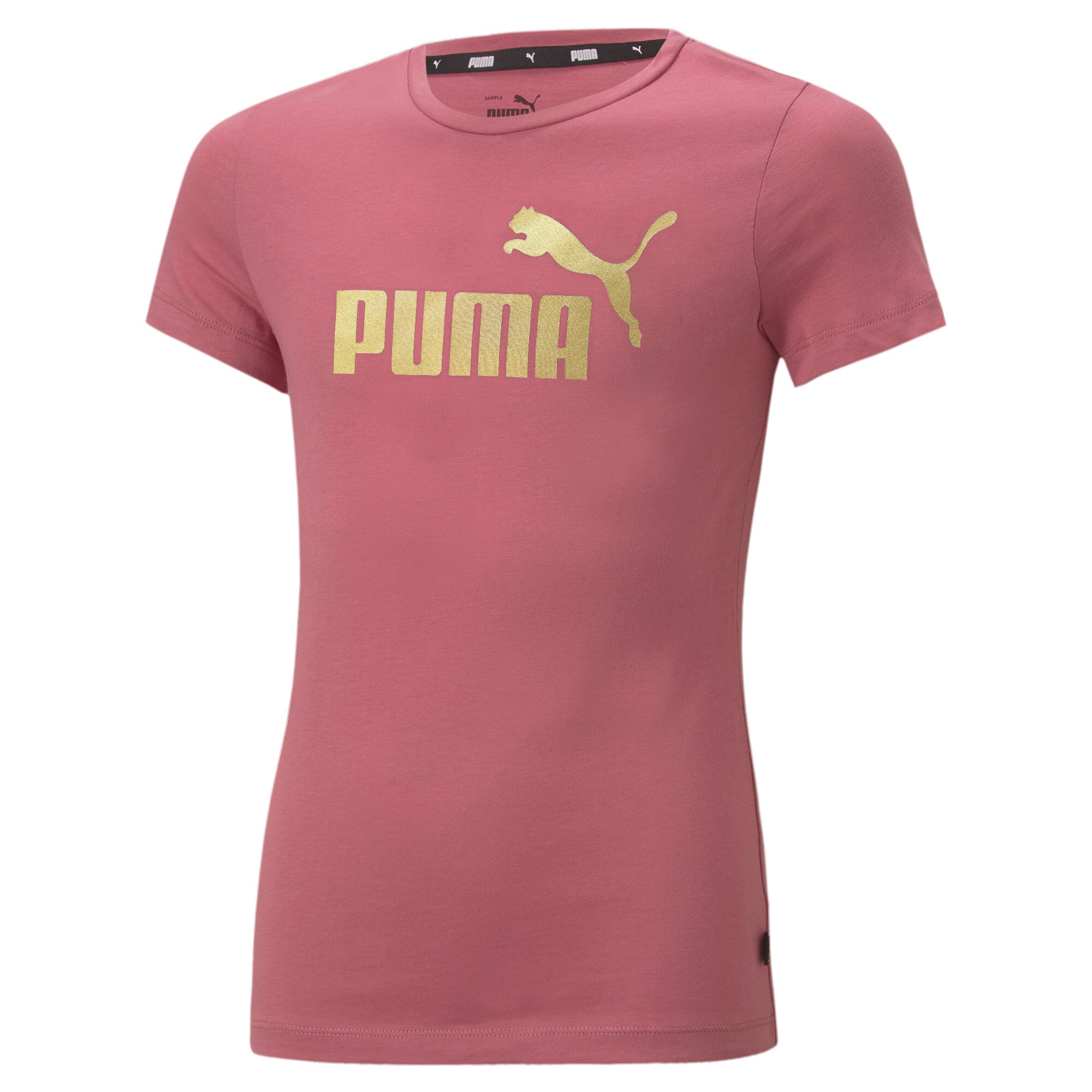 Puma essentials+ logo tee in purple - Front View