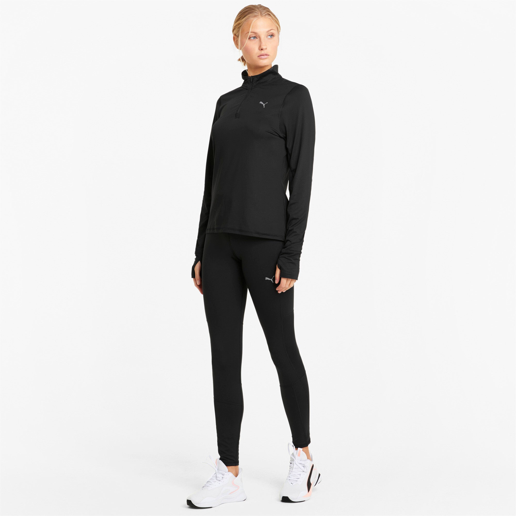 Puma favourite women's running leggings in black - Model Shot 03