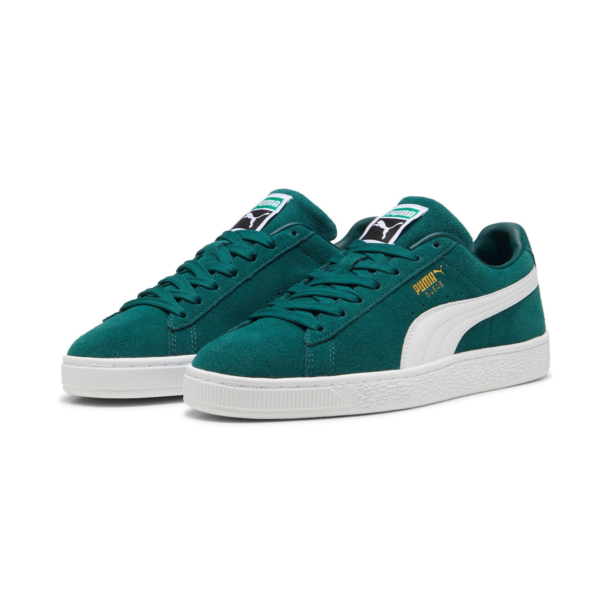 Puma suede classic sneakers in dark myrtle and white - Front View