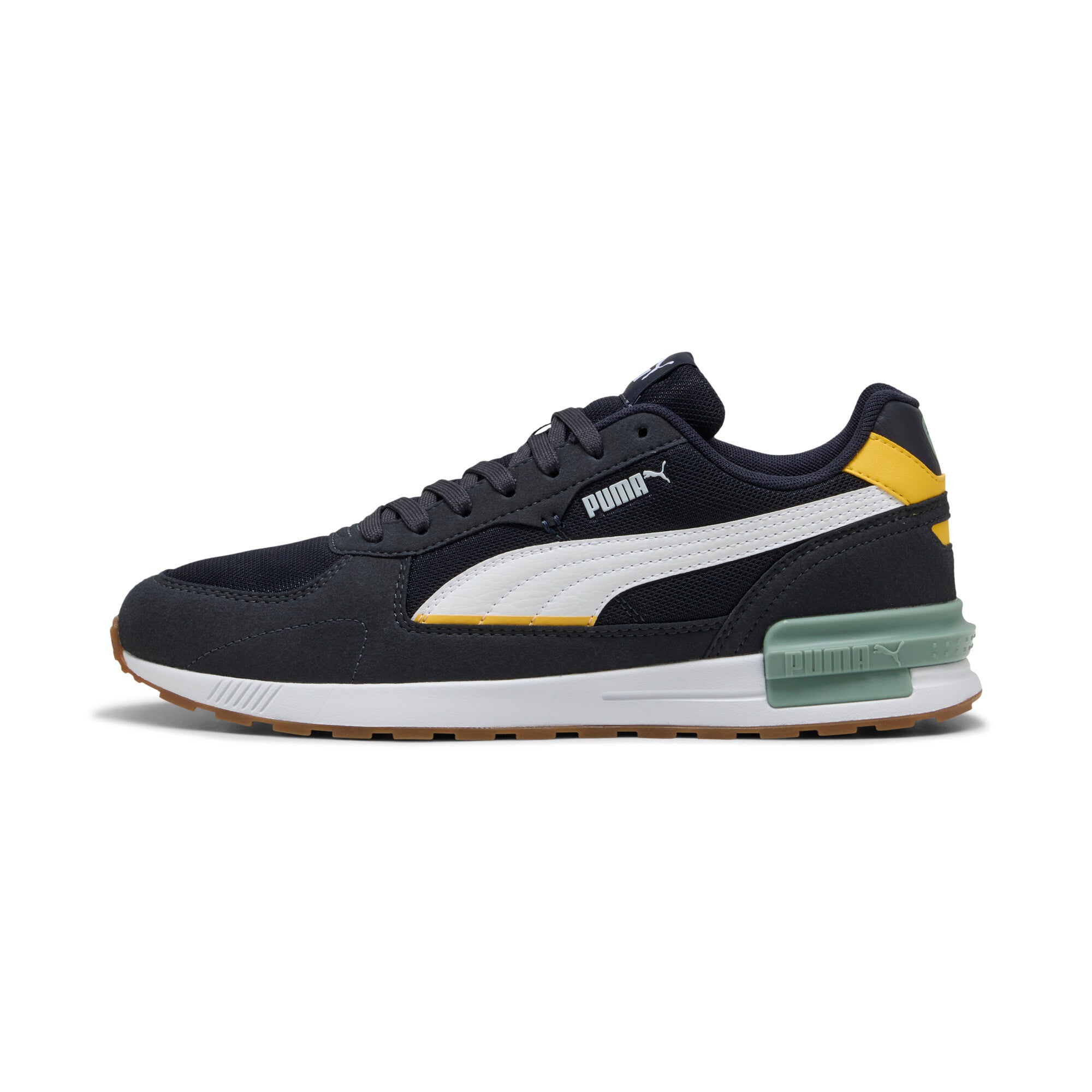 Puma graviton trainers in white and sunny yello - Side View 01