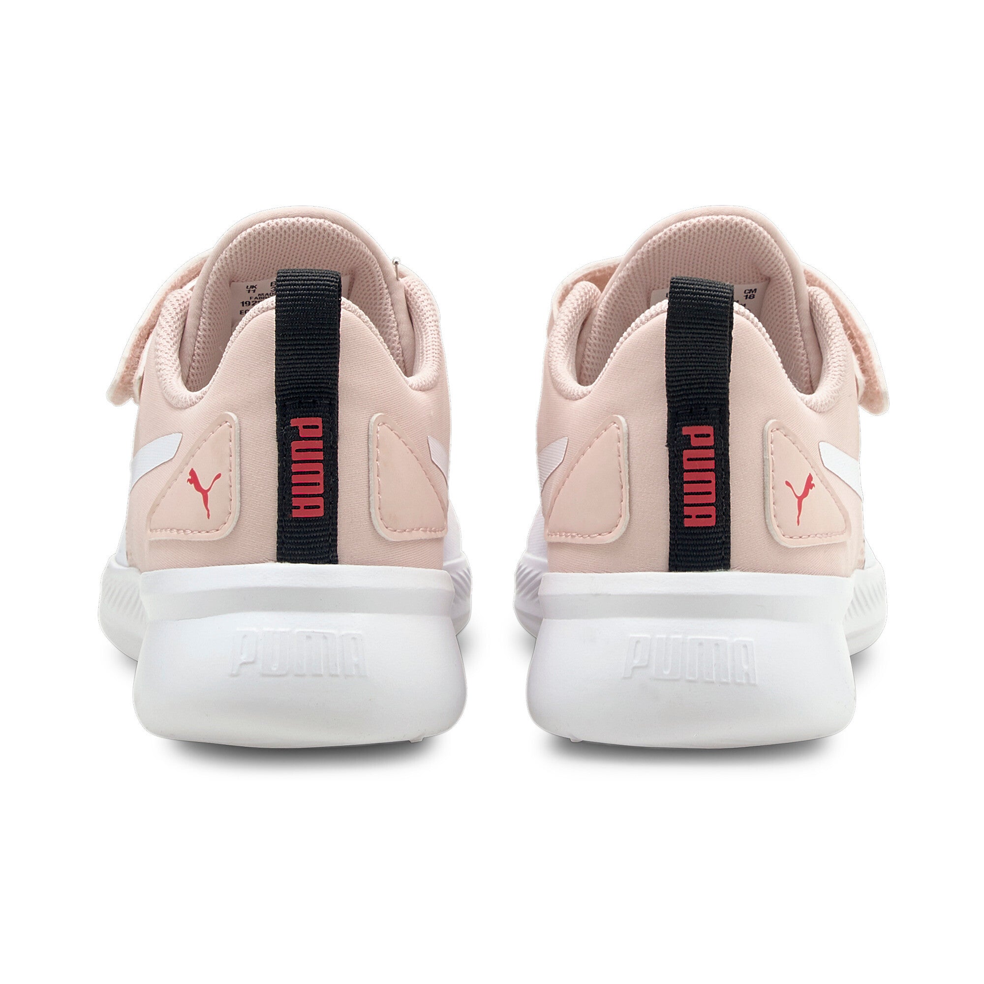 Puma flyer runner v kids' trainers in white - Back View
