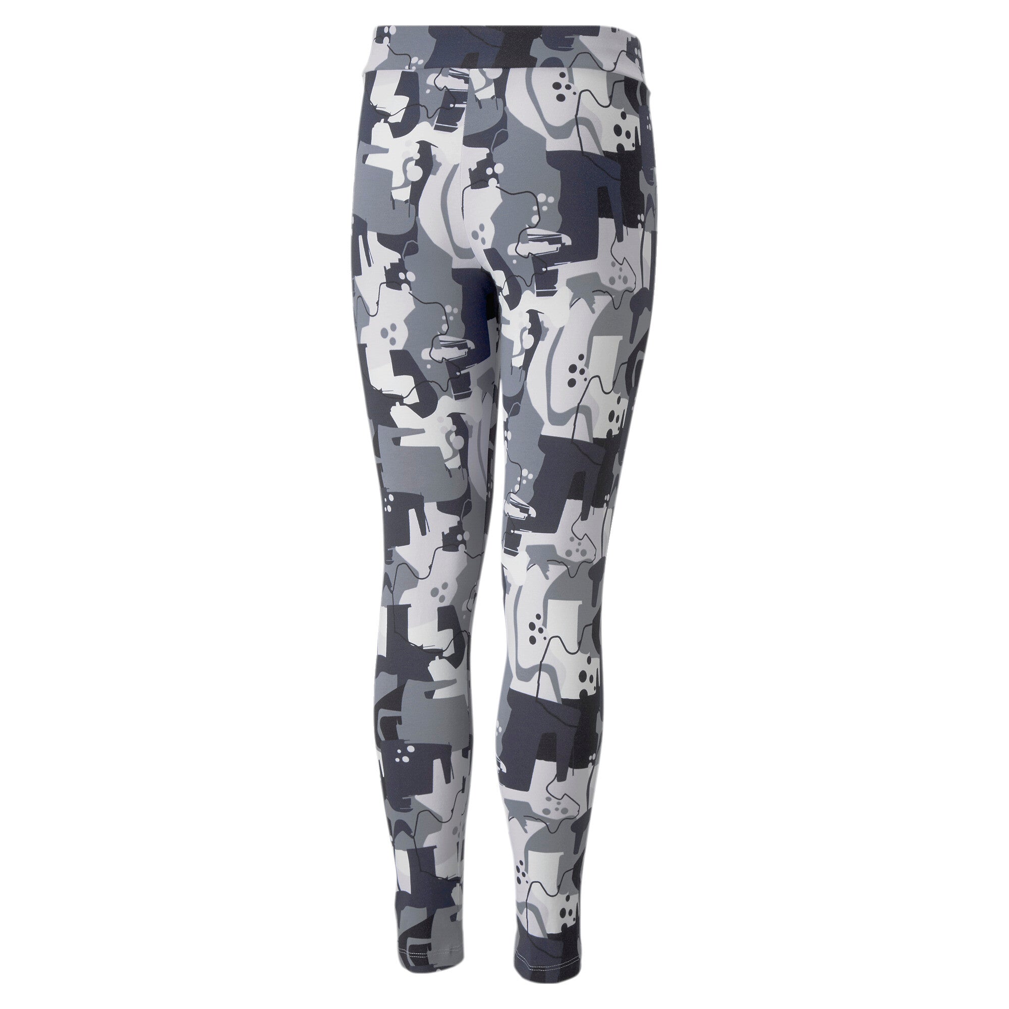 Puma essentials+ street art printed leggings youth in black - Back View