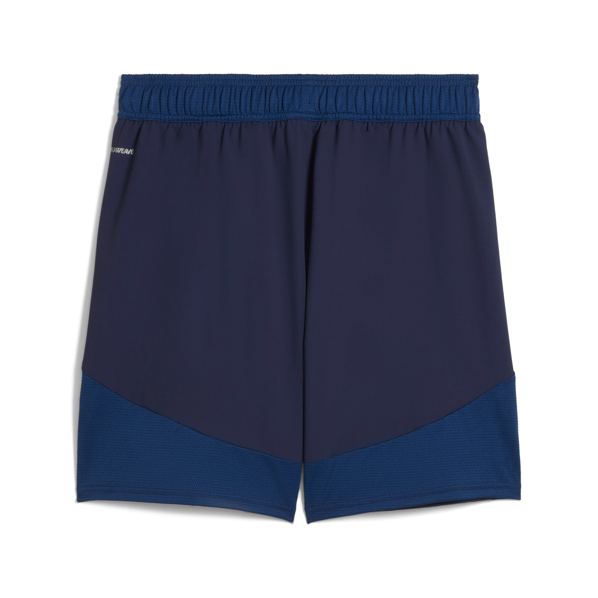 Puma teamFINAL football shorts in navy and white - Back View