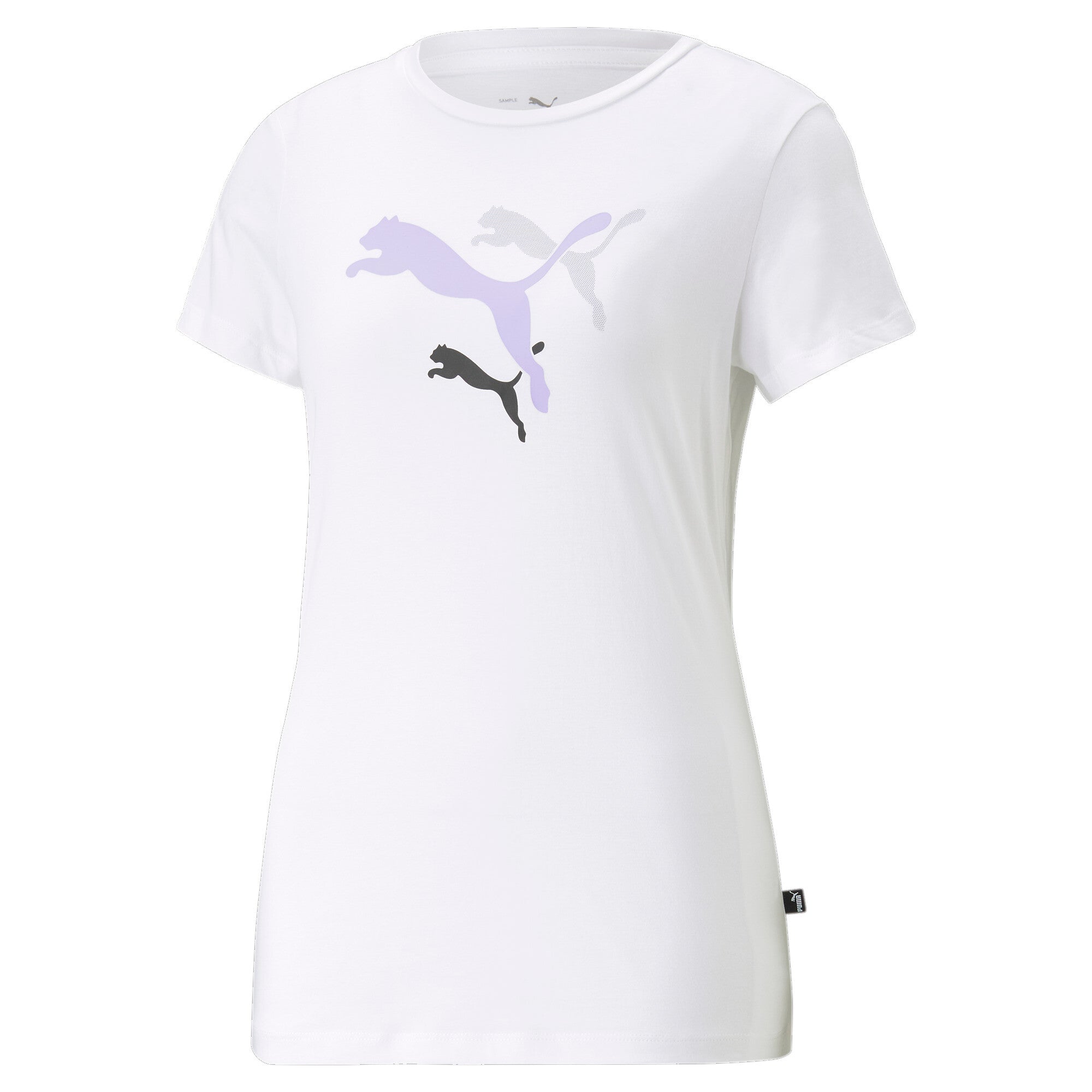 Puma essentials+ logo power tee women in white - Front View
