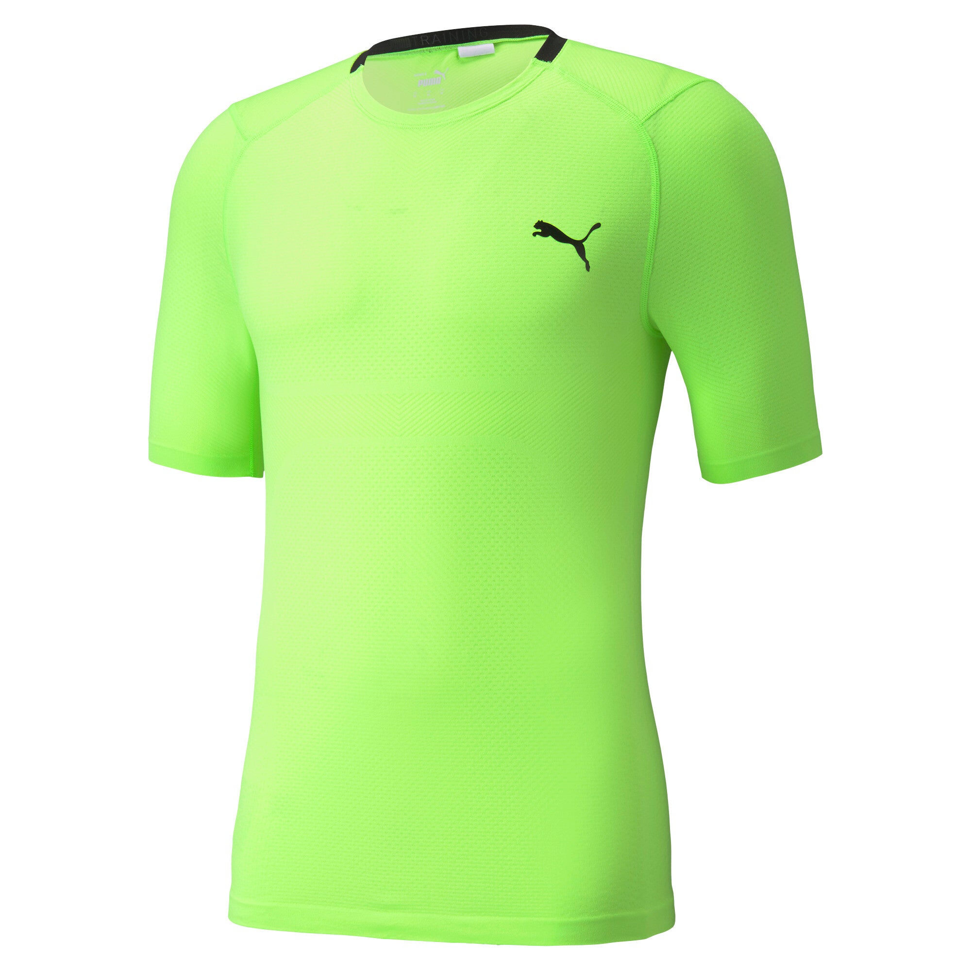 Puma training evoknit+ short sleeve tee in green - Front View