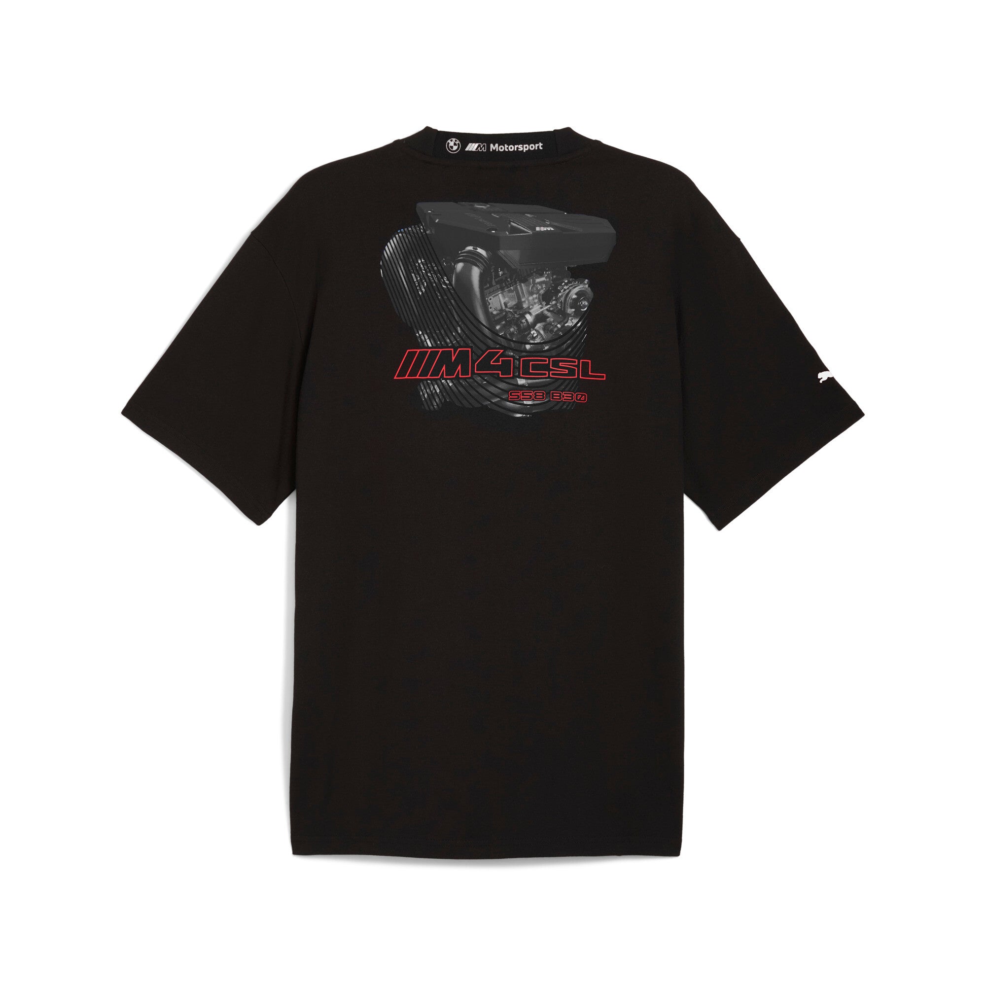 Puma BMW M motorsport lifestyle car graphic tee in black - Back View
