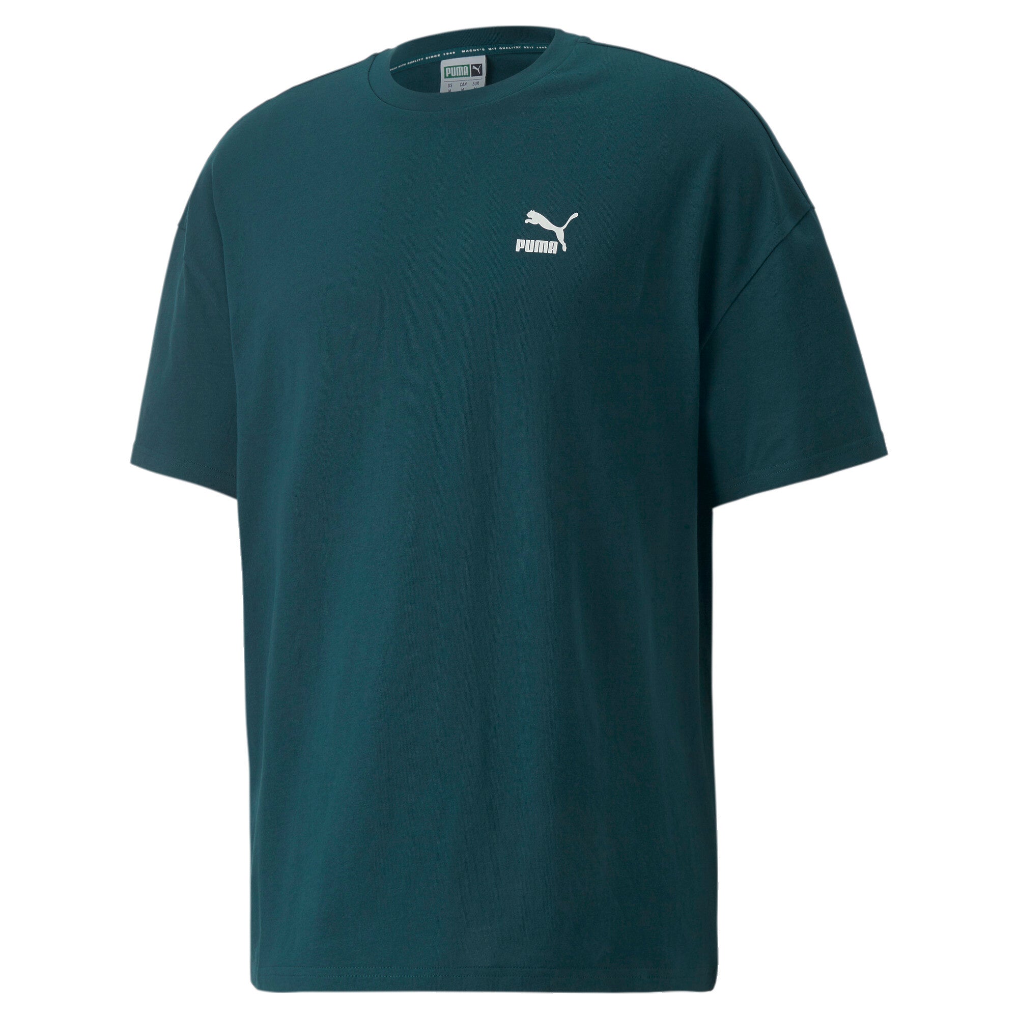 Puma classics oversized tee men in green - Front View