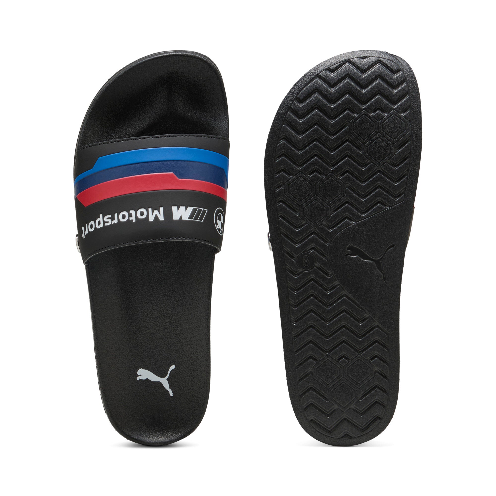 Puma BMW M motorsport logo leadcat 2.0 slides in black - Side View 01