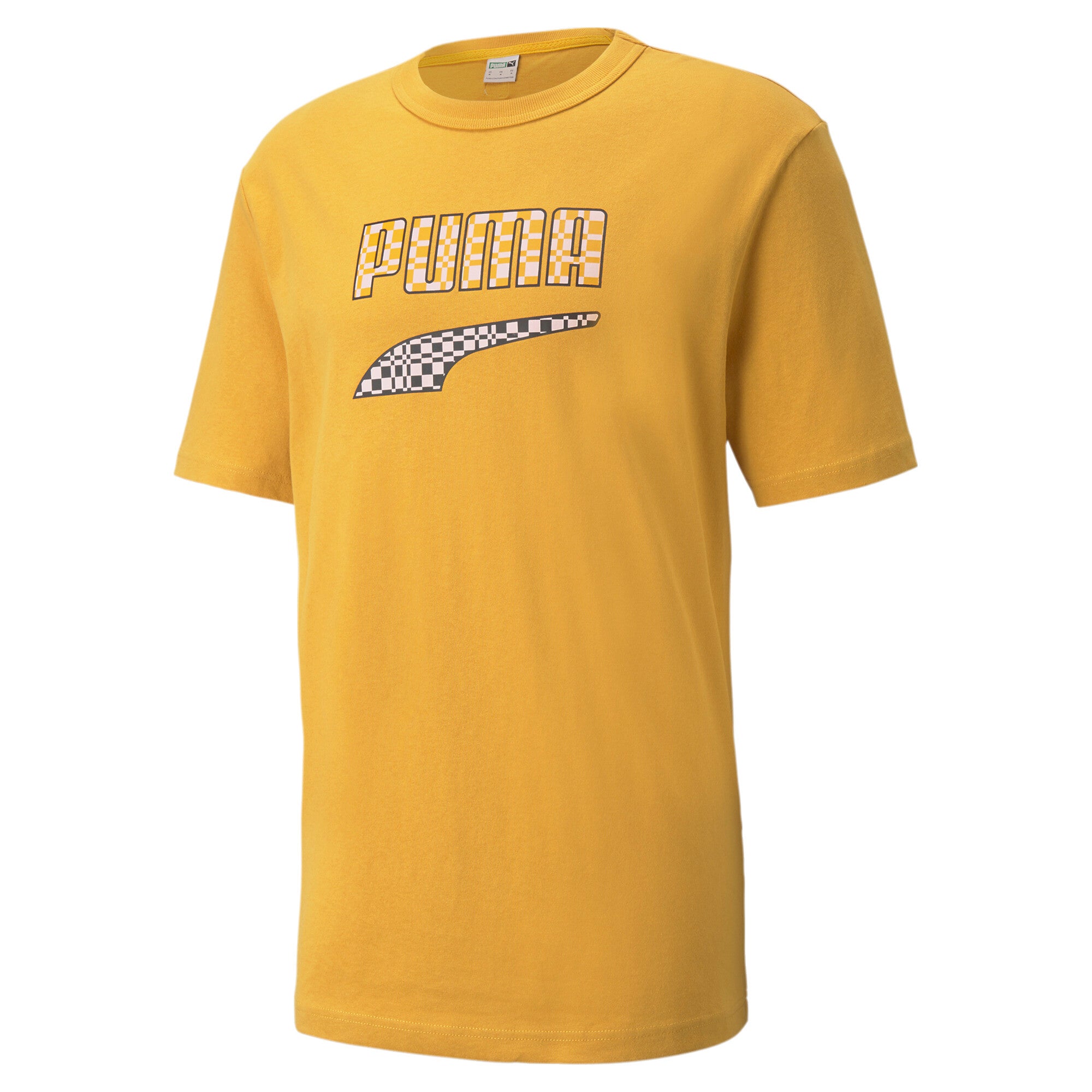 Puma downtown logo men's tee in yellow - Front View