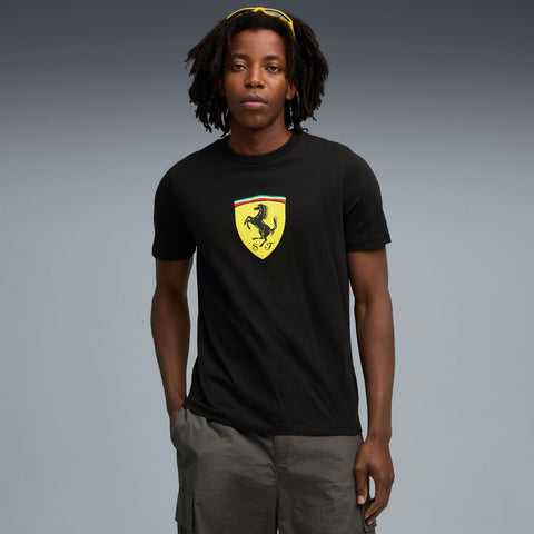 PUMA Scuderia Ferrari sportswear coloured shield tee in black
