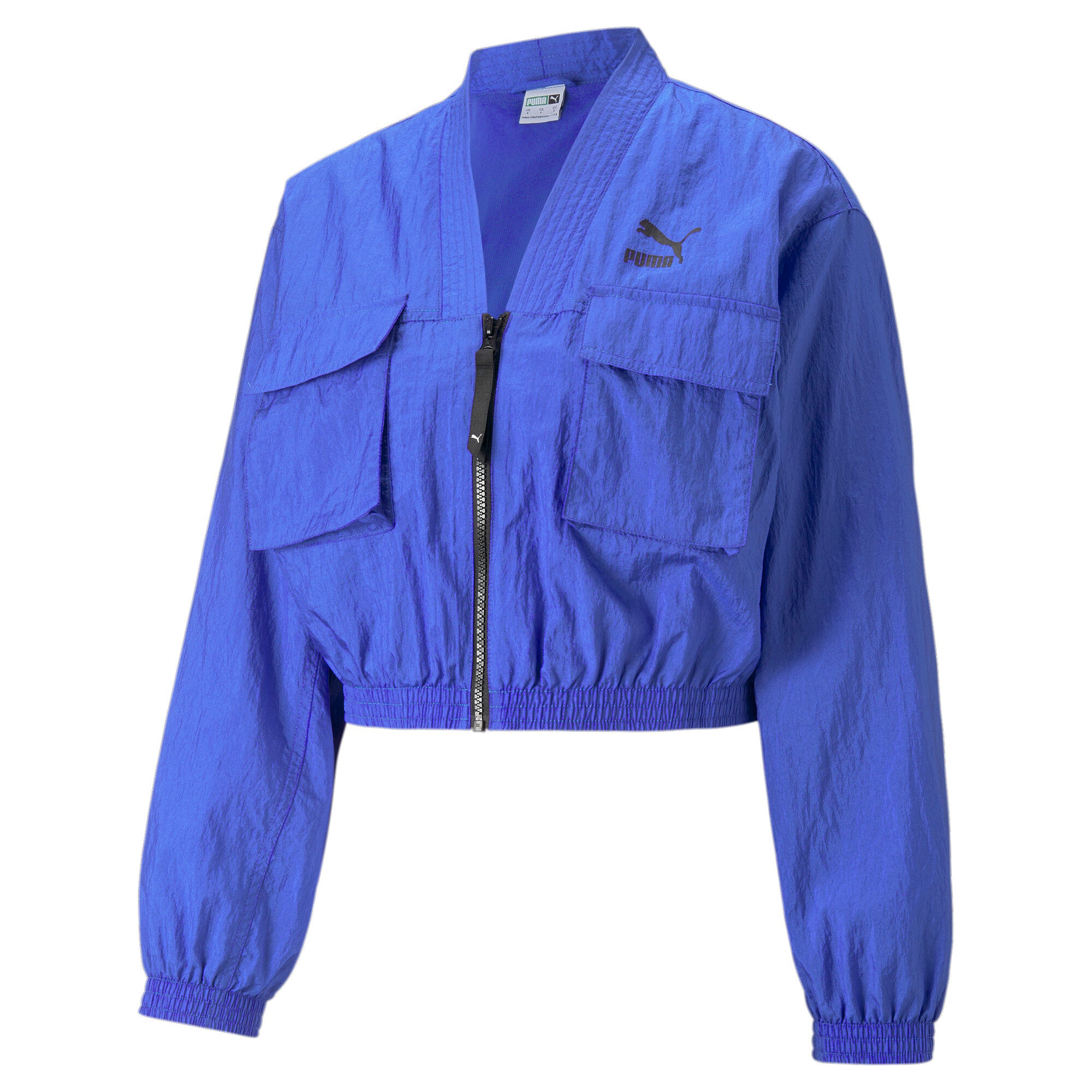 Puma dare to woven jacket women in blue - Front View
