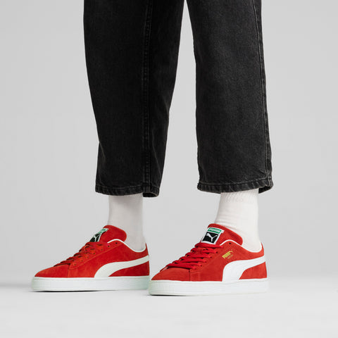 PUMA suede classic sneakers in for all time red and white