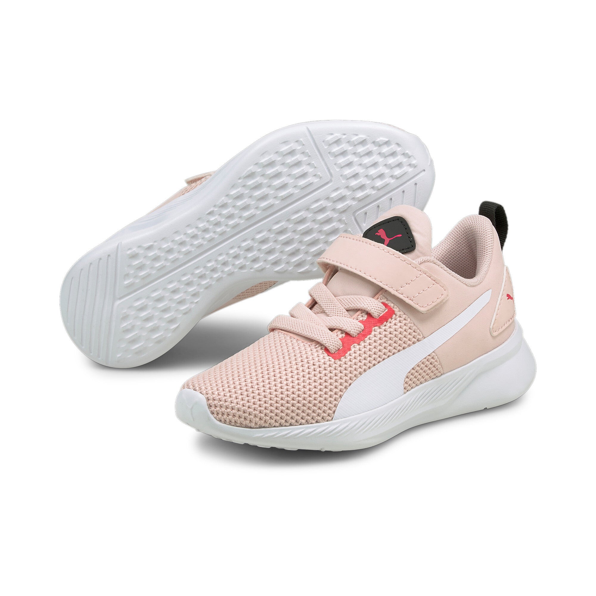 Puma flyer runner v kids' trainers in white - Front View